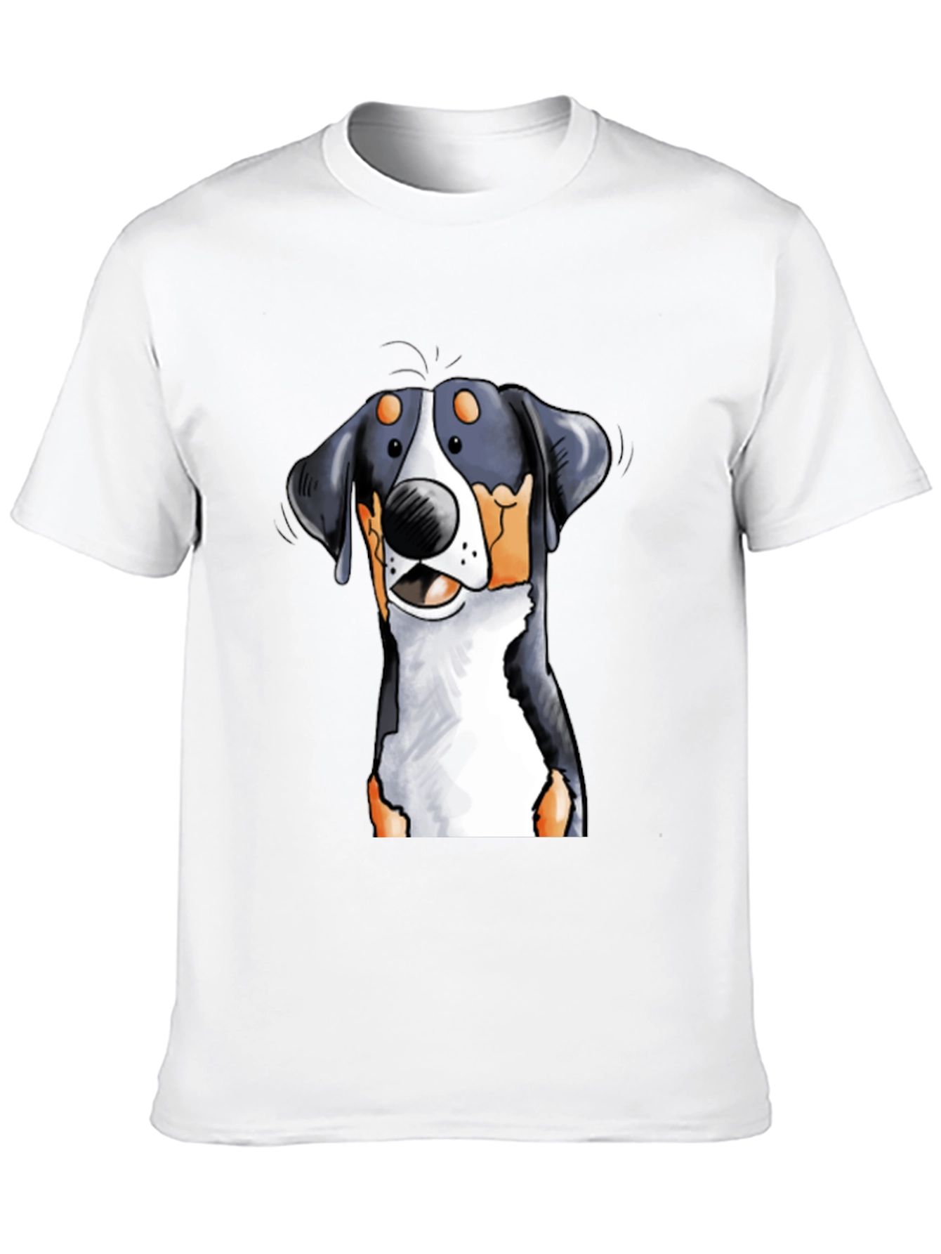 Cartoon Dog Graphic Tee - Black T-Shirt
