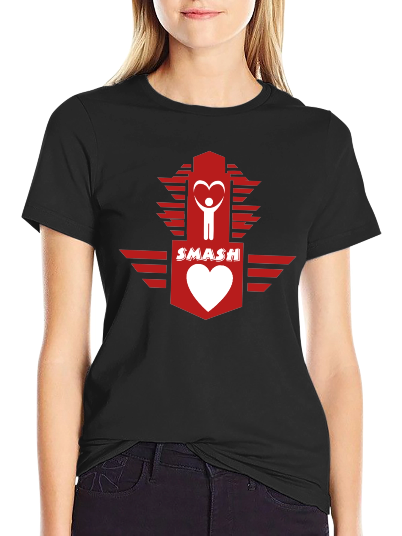 Smash Heart Logo Graphic Tee - Casual Cotton T-Shirt