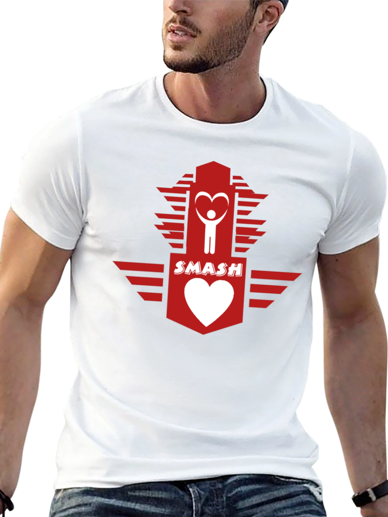 Smash Heart Logo Graphic Tee - Casual Cotton T-Shirt