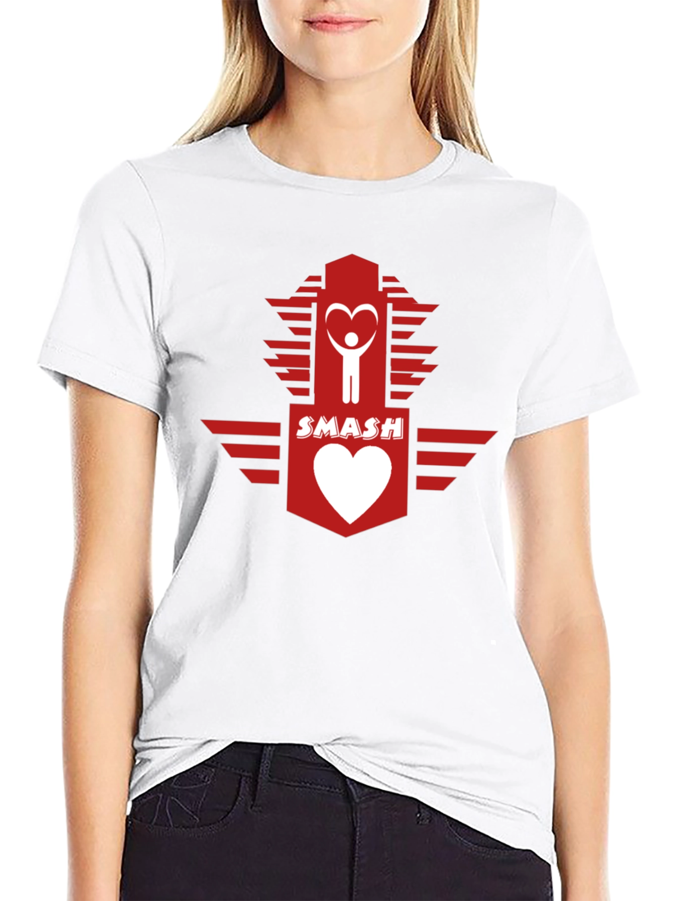 Smash Heart Logo Graphic Tee - Casual Cotton T-Shirt