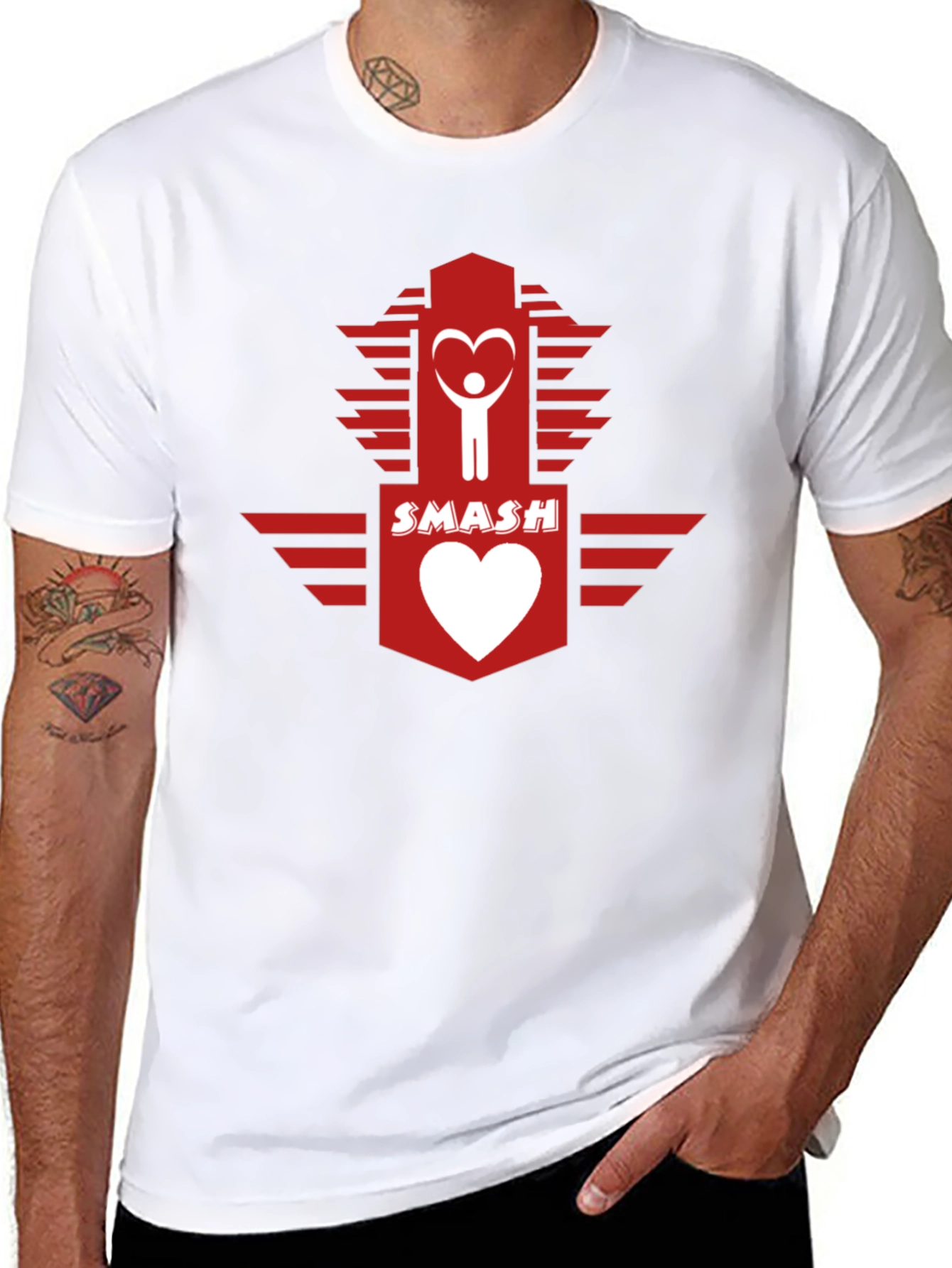 Smash Heart Logo Graphic Tee - Casual Cotton T-Shirt