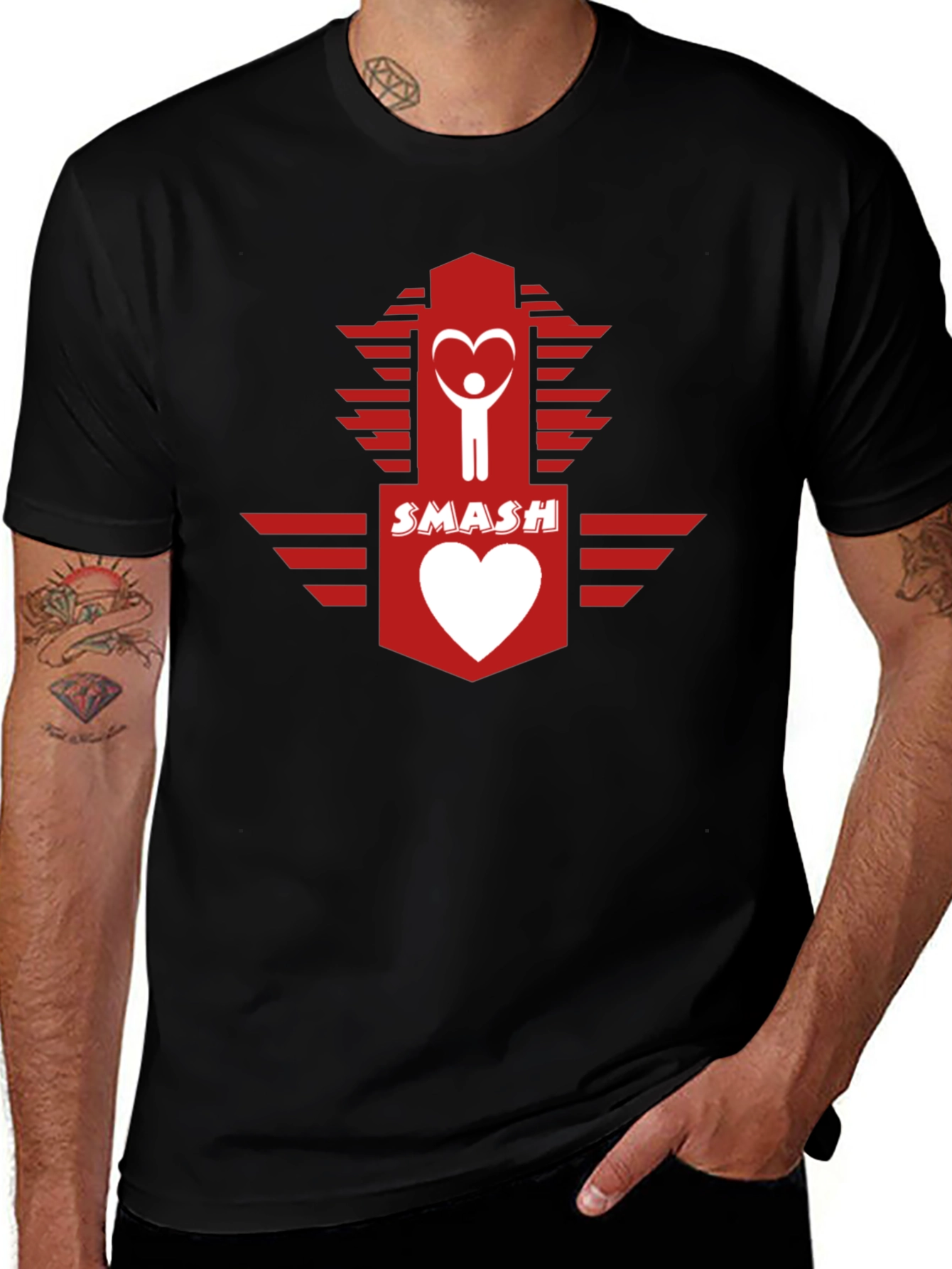 Smash Heart Logo Graphic Tee - Casual Cotton T-Shirt