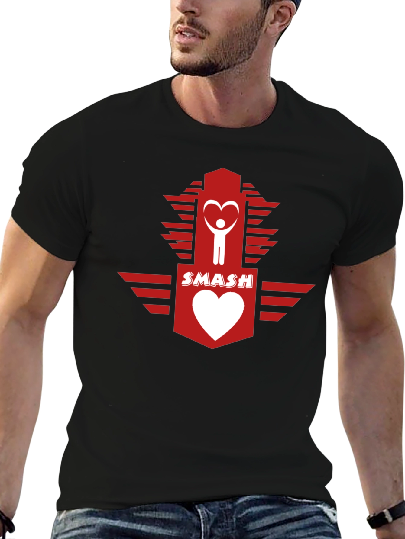 Smash Heart Logo Graphic Tee - Casual Cotton T-Shirt