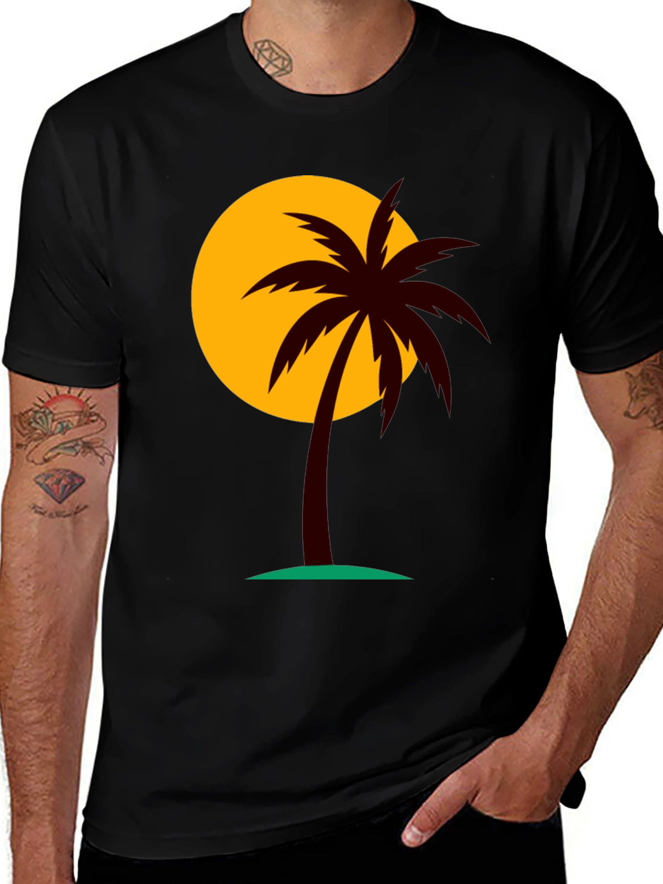Sunset Palm Tree Graphic T-Shirt