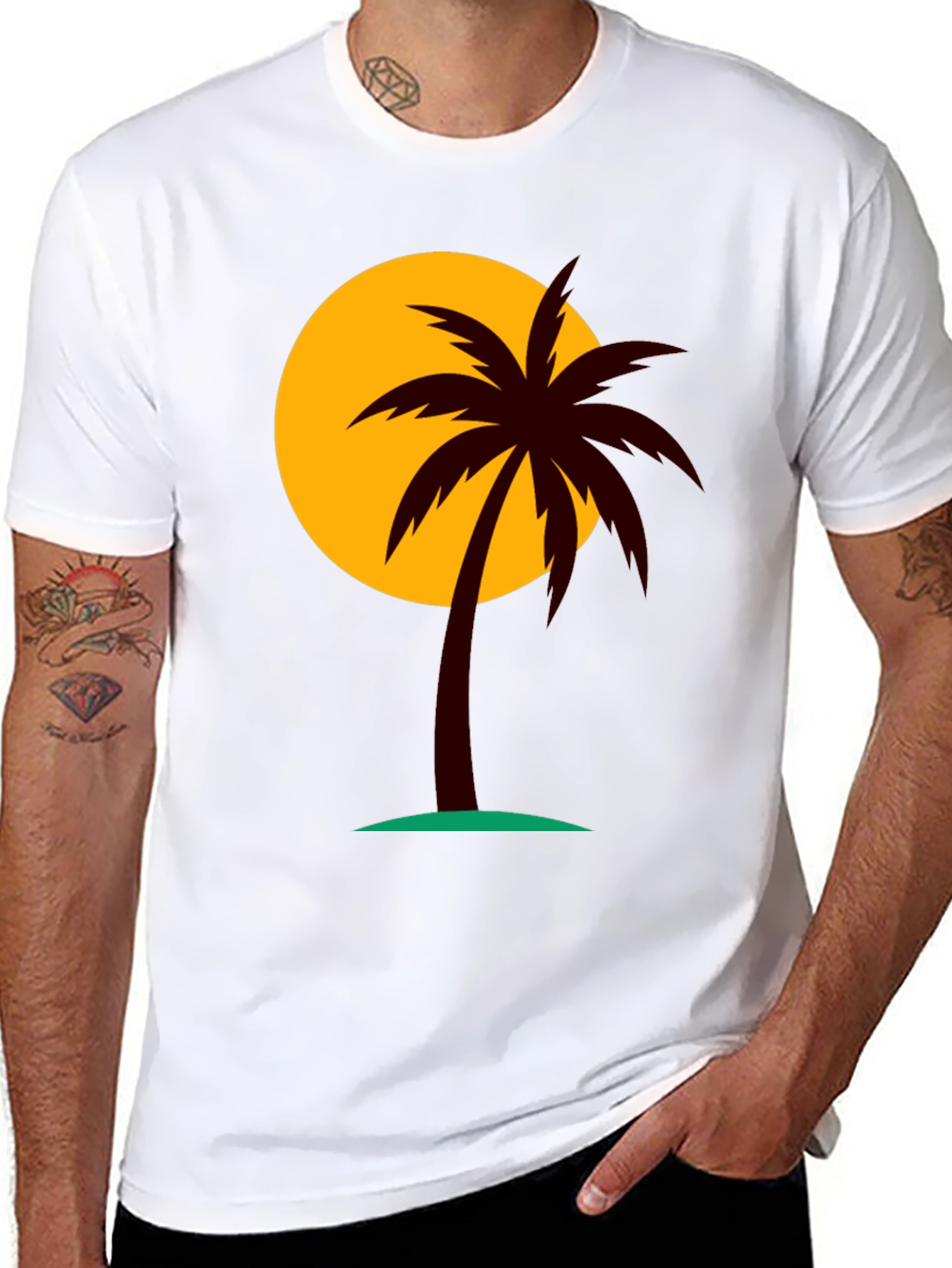 Sunset Palm Tree Graphic T-Shirt