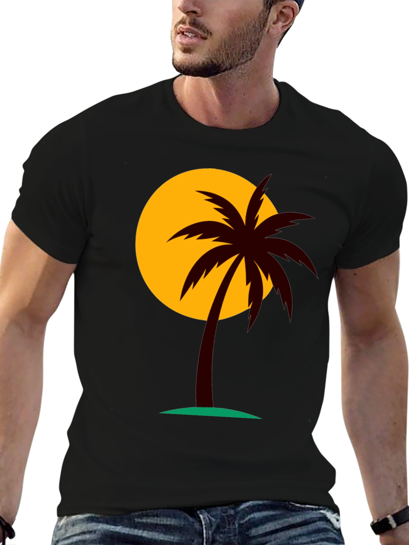 Sunset Palm Tree Graphic T-Shirt