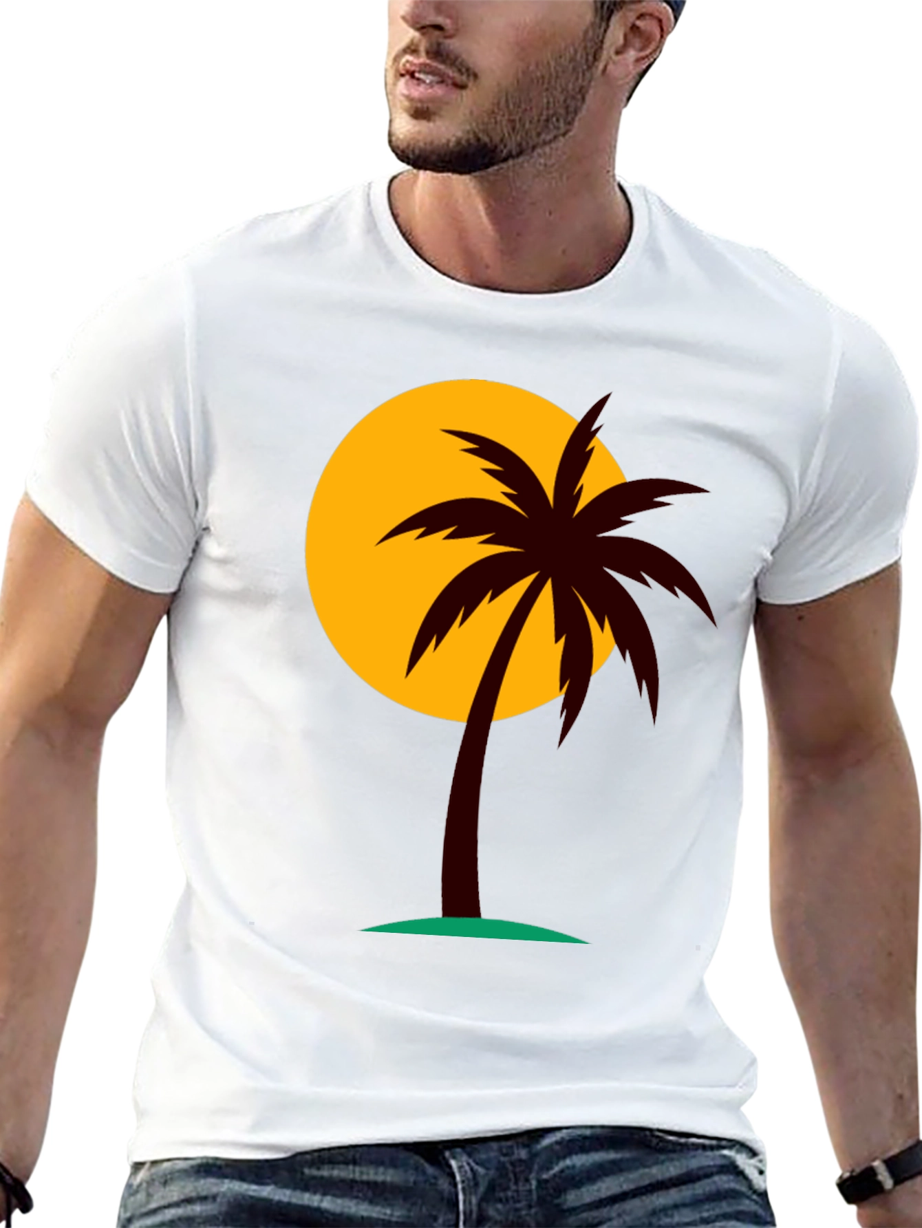Sunset Palm Tree Graphic T-Shirt