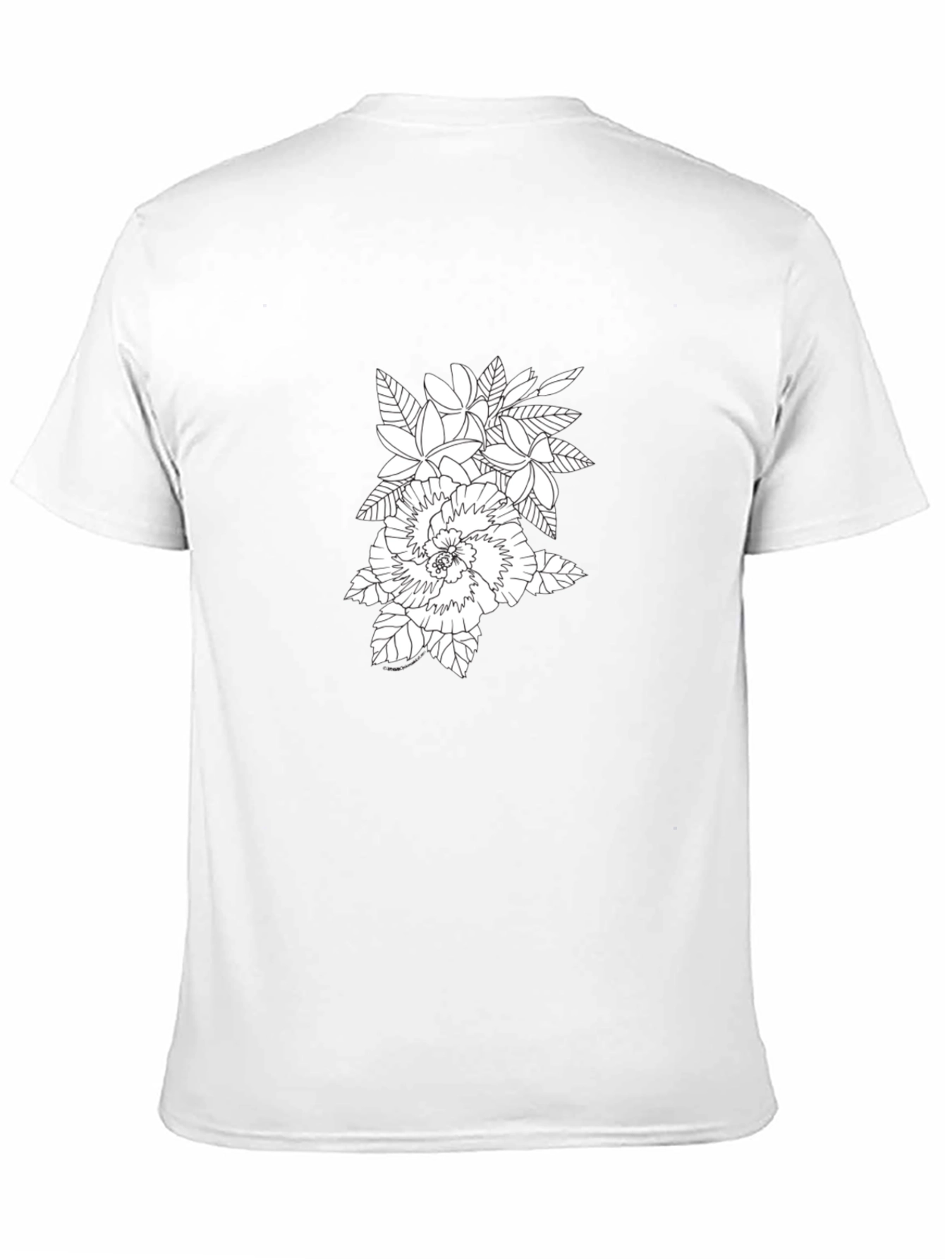 Floral Print Black Crew Neck T-Shirt