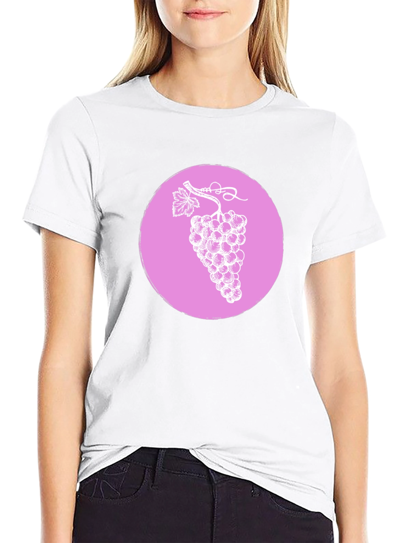 Grapes Graphic T-Shirt - Black Casual Tee