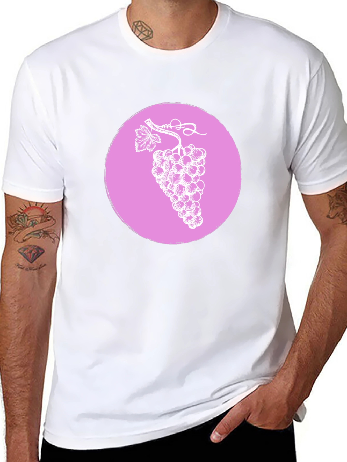 Grapes Graphic T-Shirt - Black Casual Tee