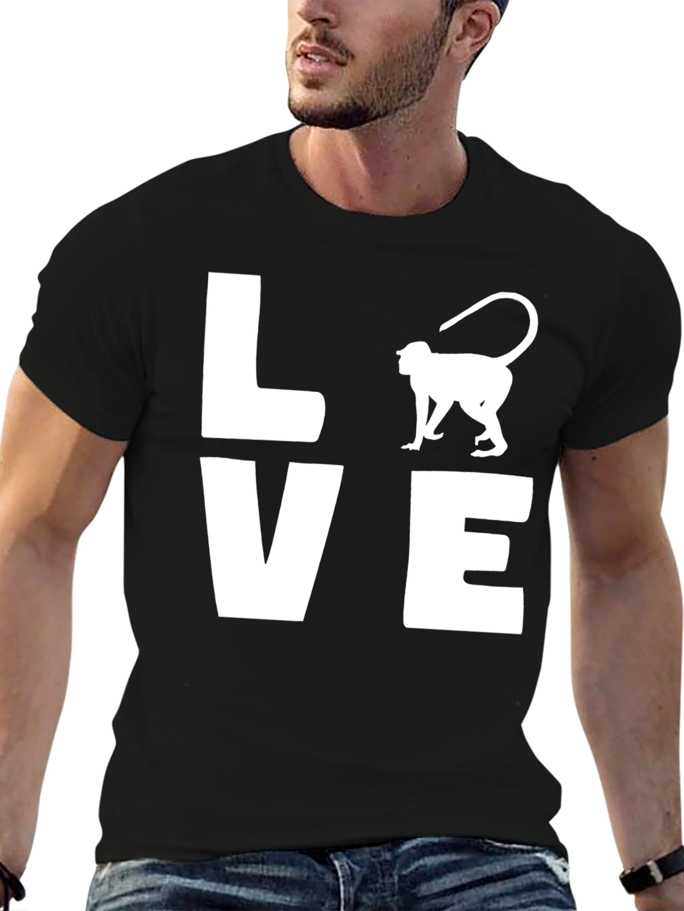 Love Monkey Graphic Tee - Mens Black T-Shirt