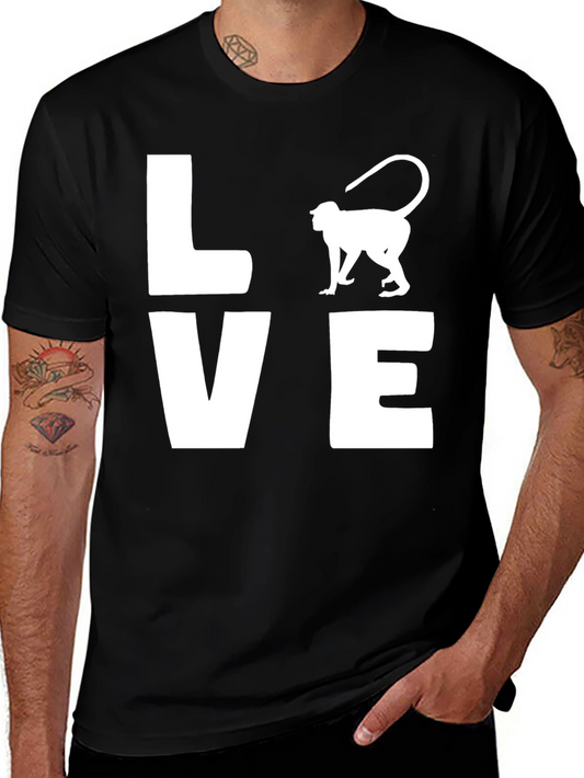 Love Monkey Graphic Tee - Mens Black T-Shirt