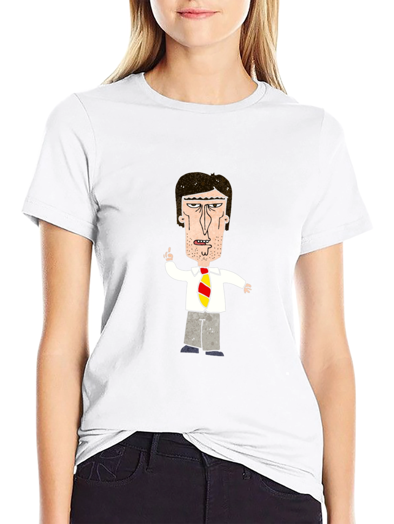 Cartoon Boss Black T-Shirt - Adult Humor