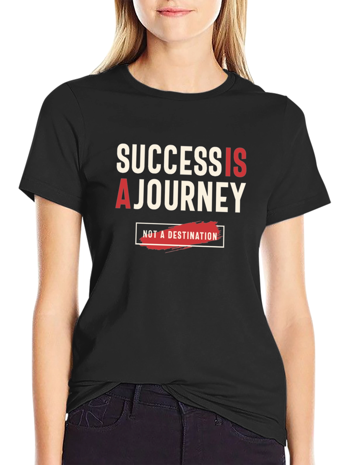 Success Is A Journey Black Graphic Tee
