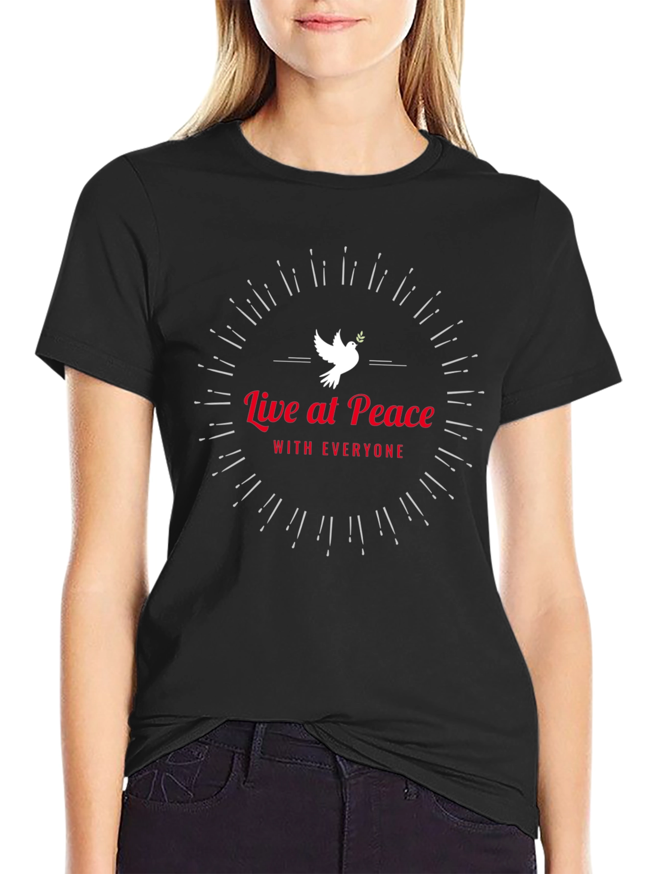Live at Peace Black Graphic Tee