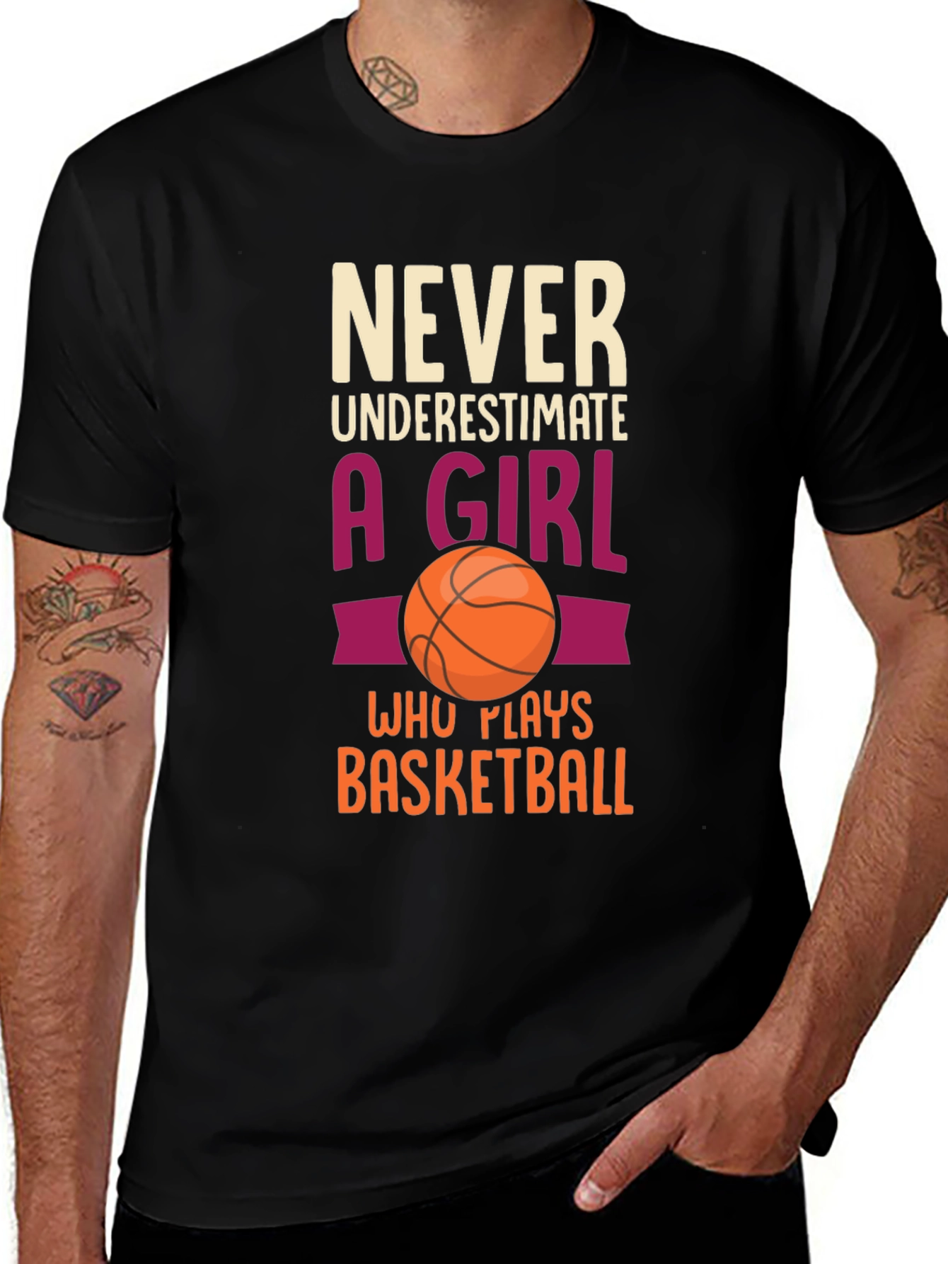 Never Underestimate Girl Basketball T-Shirt