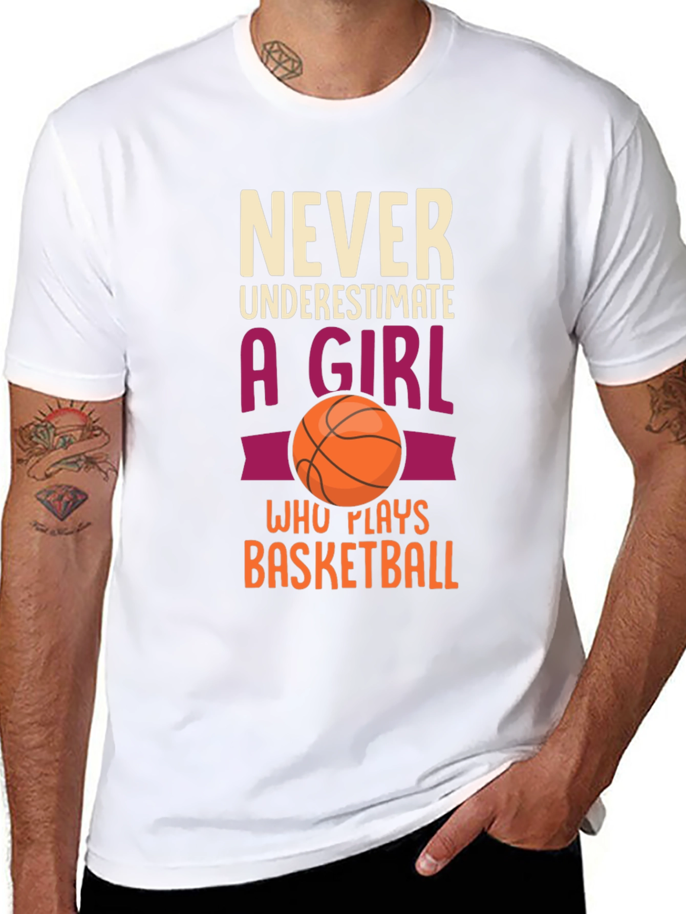 Never Underestimate Girl Basketball T-Shirt