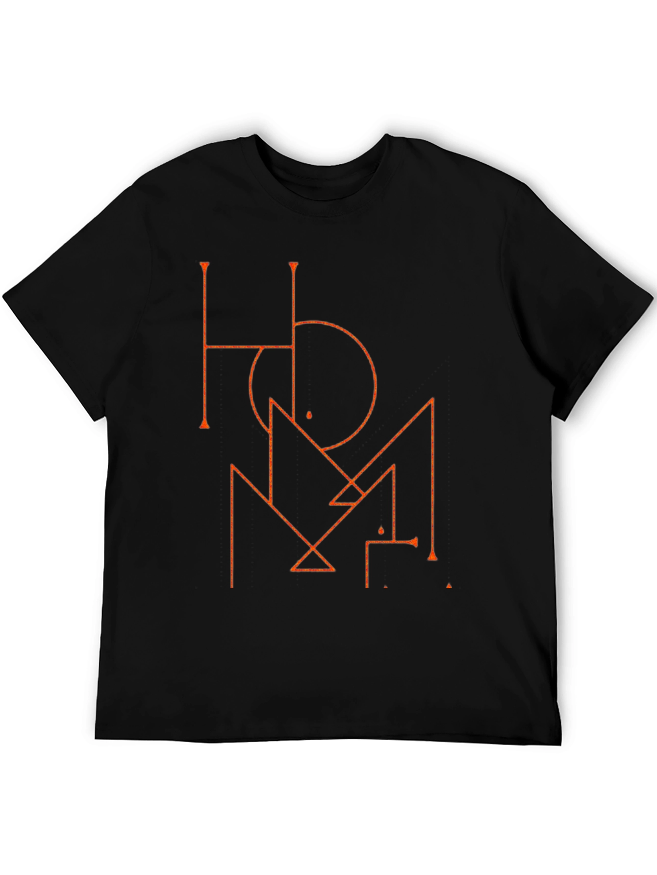 Geometric Graphic Print Mens Black T-Shirt