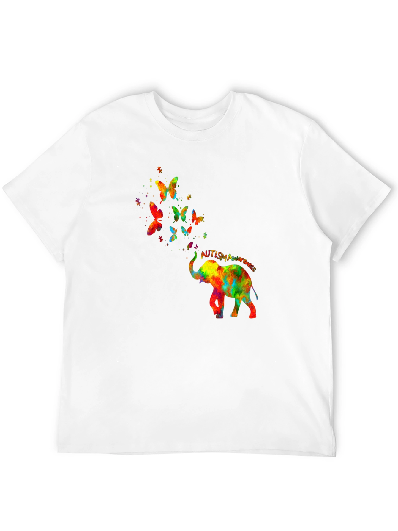 Autism Awareness Elephant Butterfly T-Shirt