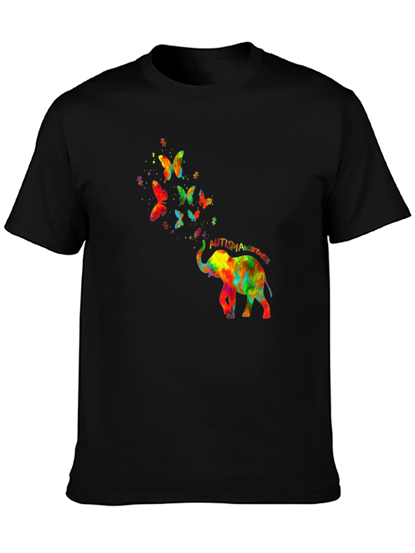 Autism Awareness Elephant Butterfly T-Shirt