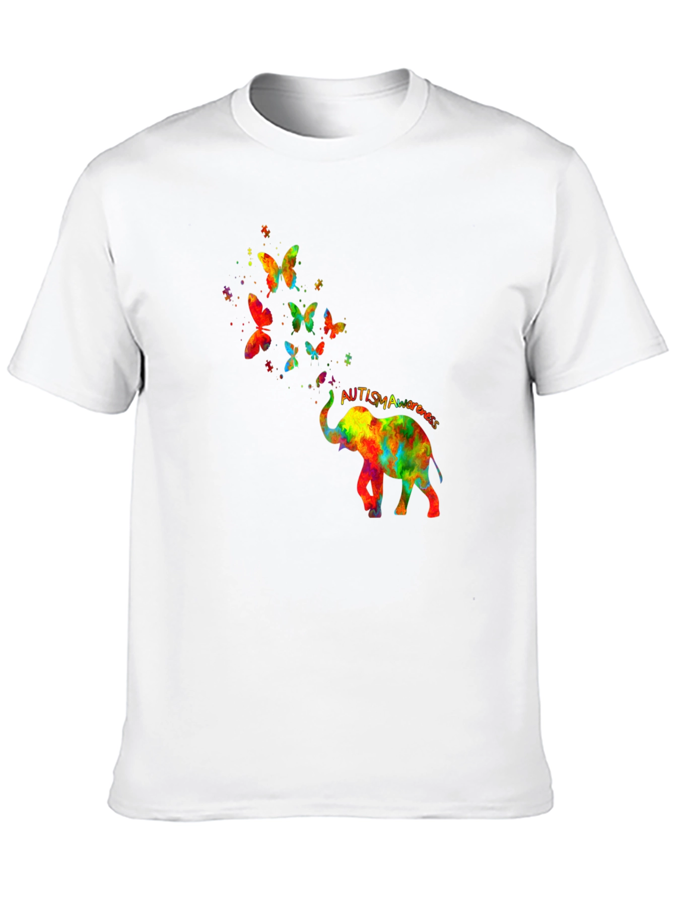 Autism Awareness Elephant Butterfly T-Shirt