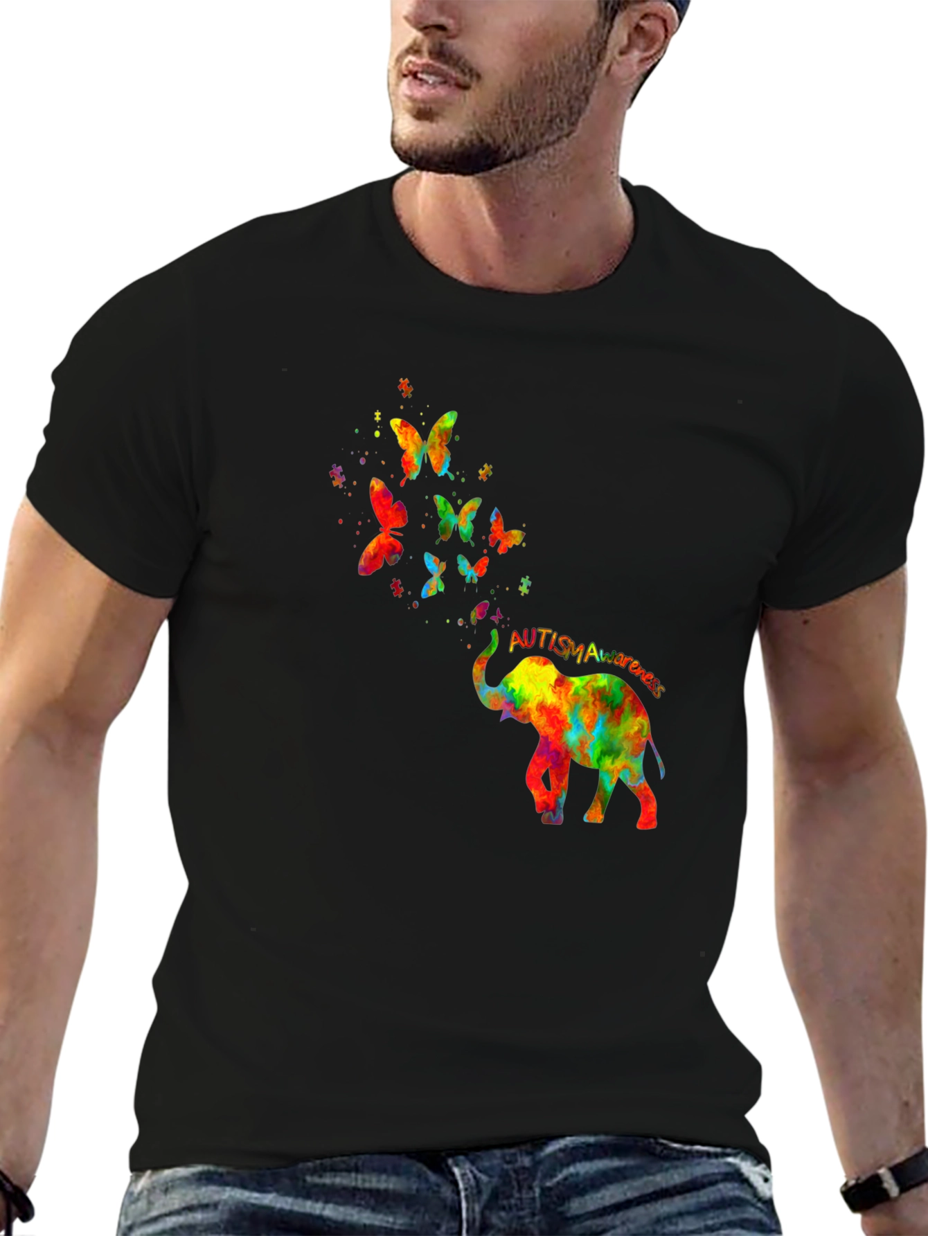 Autism Awareness Elephant Butterfly T-Shirt