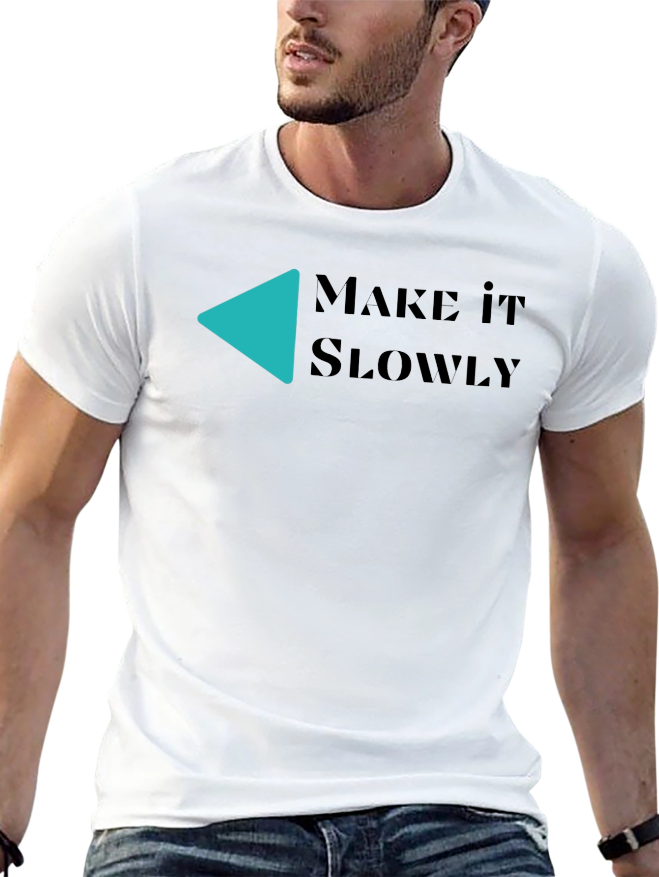 Make It Slowly Graphic Tee - Black Cotton T-Shirt