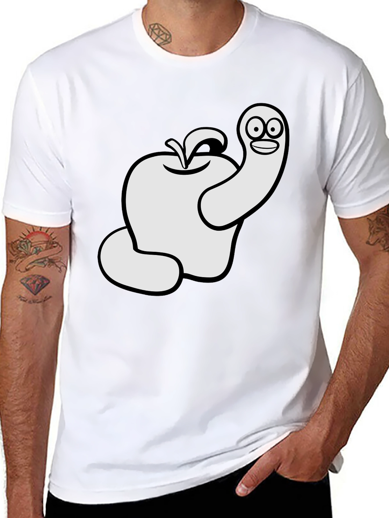 Worm Apple Graphic T-Shirt