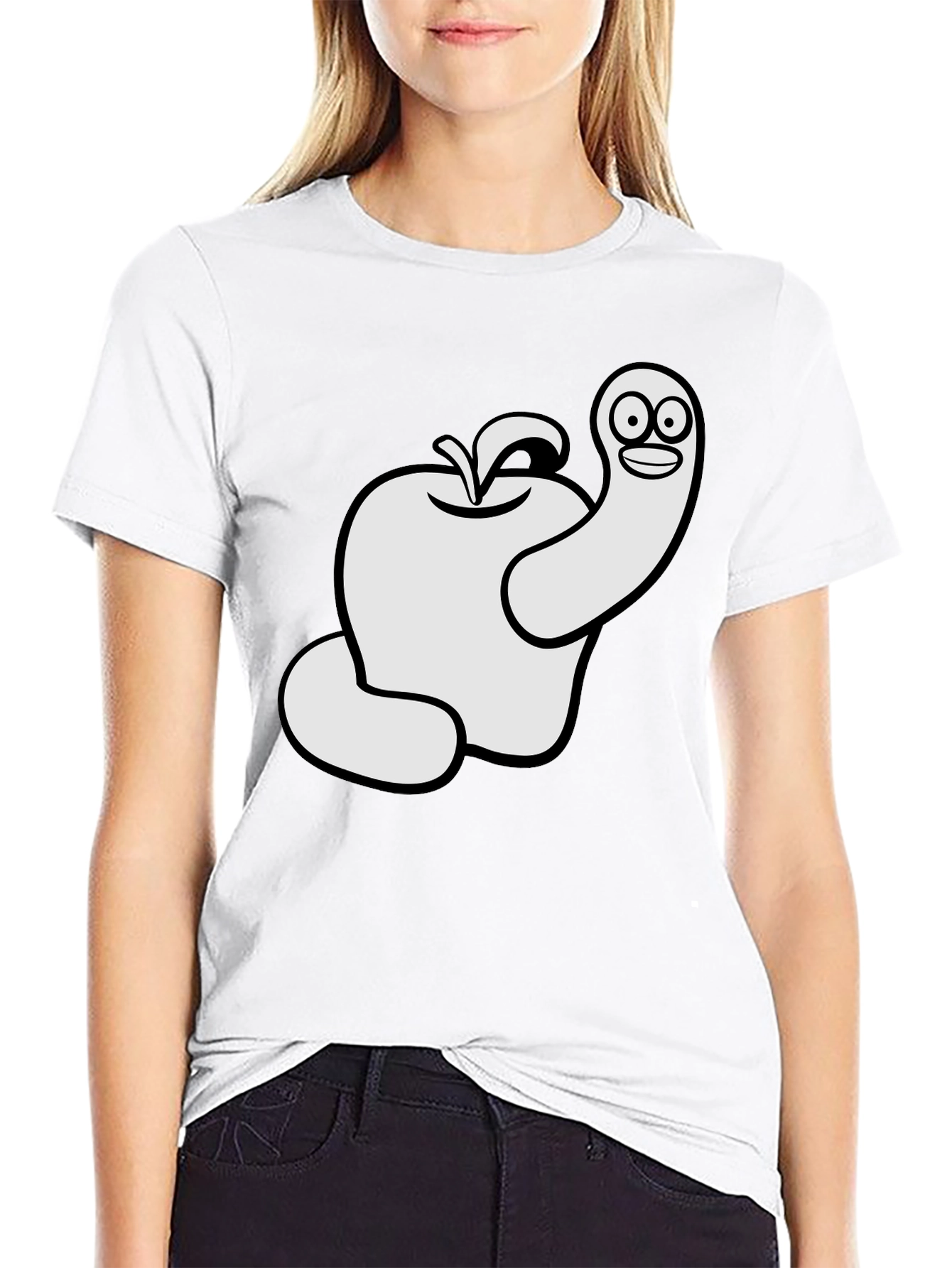 Worm Apple Graphic T-Shirt