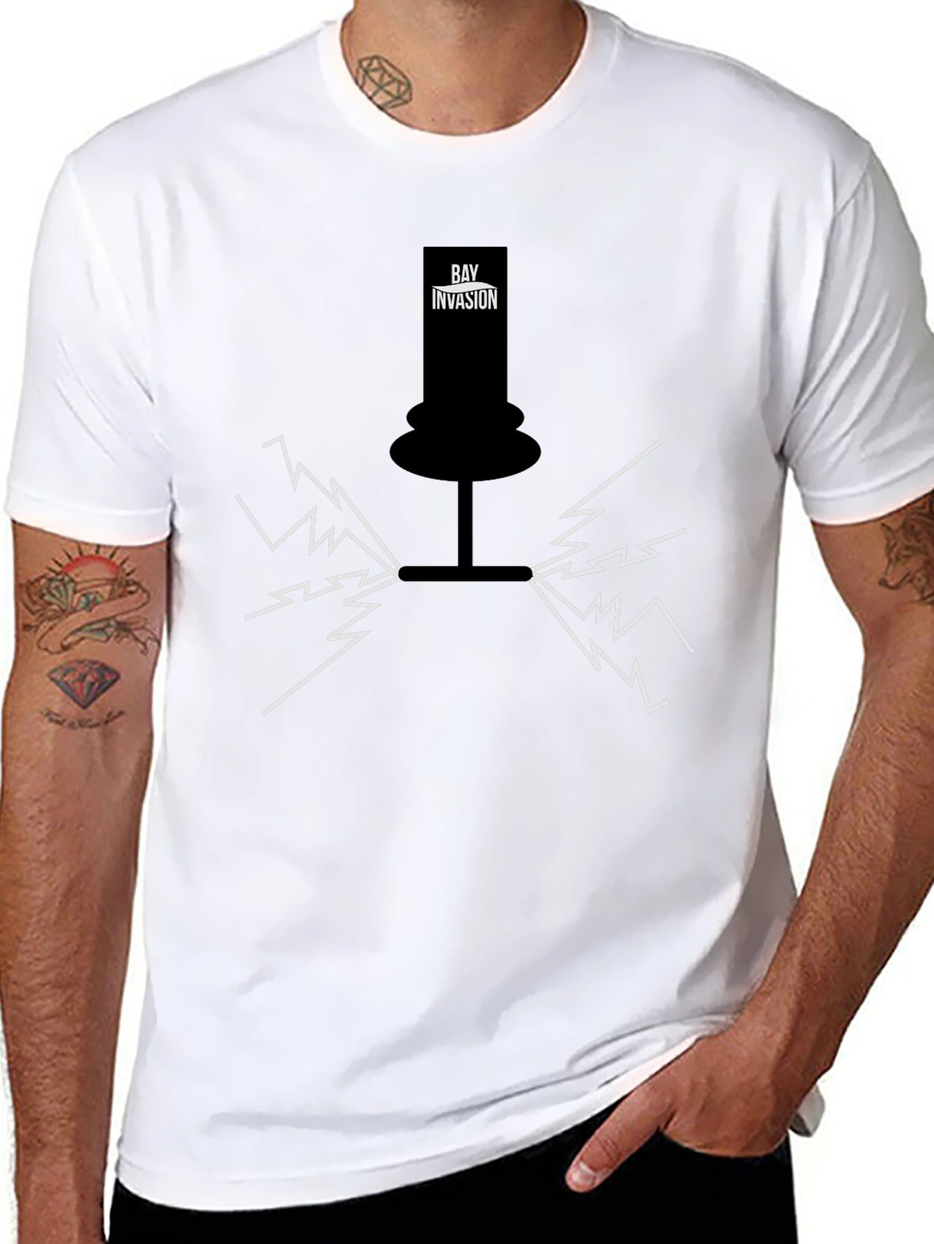 Bay Invasion Black Graphic T-Shirt
