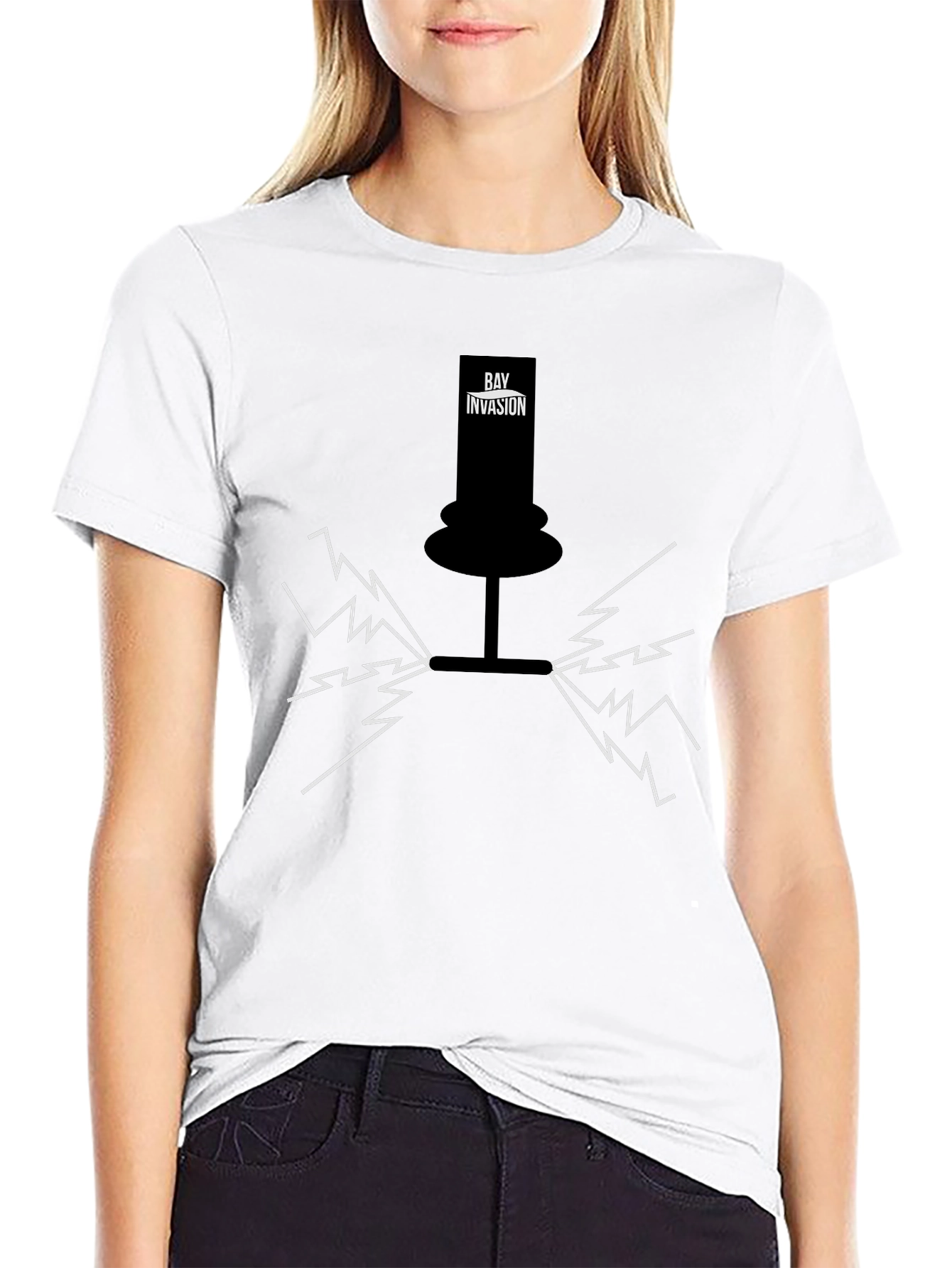 Bay Invasion Black Graphic T-Shirt