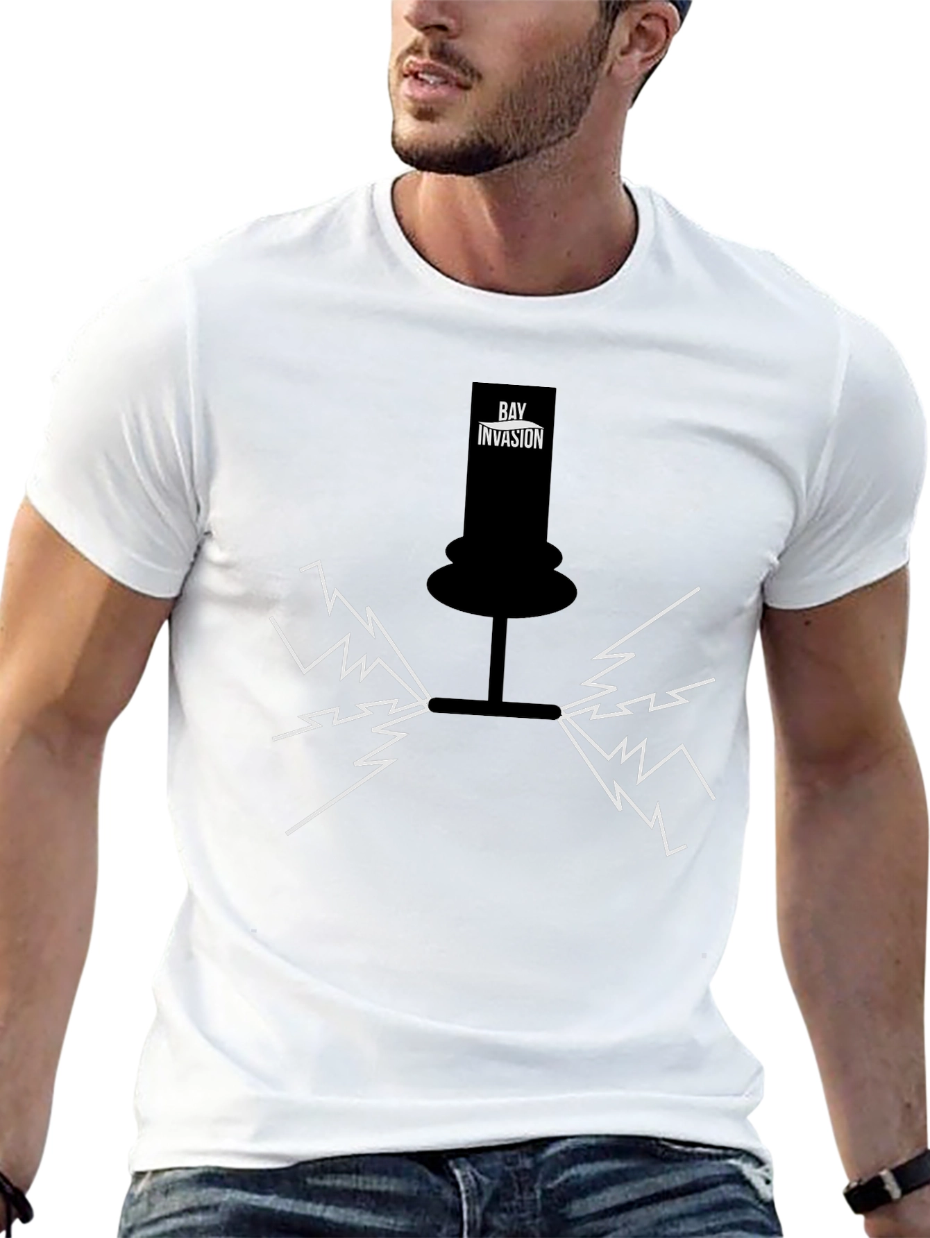 Bay Invasion Black Graphic T-Shirt