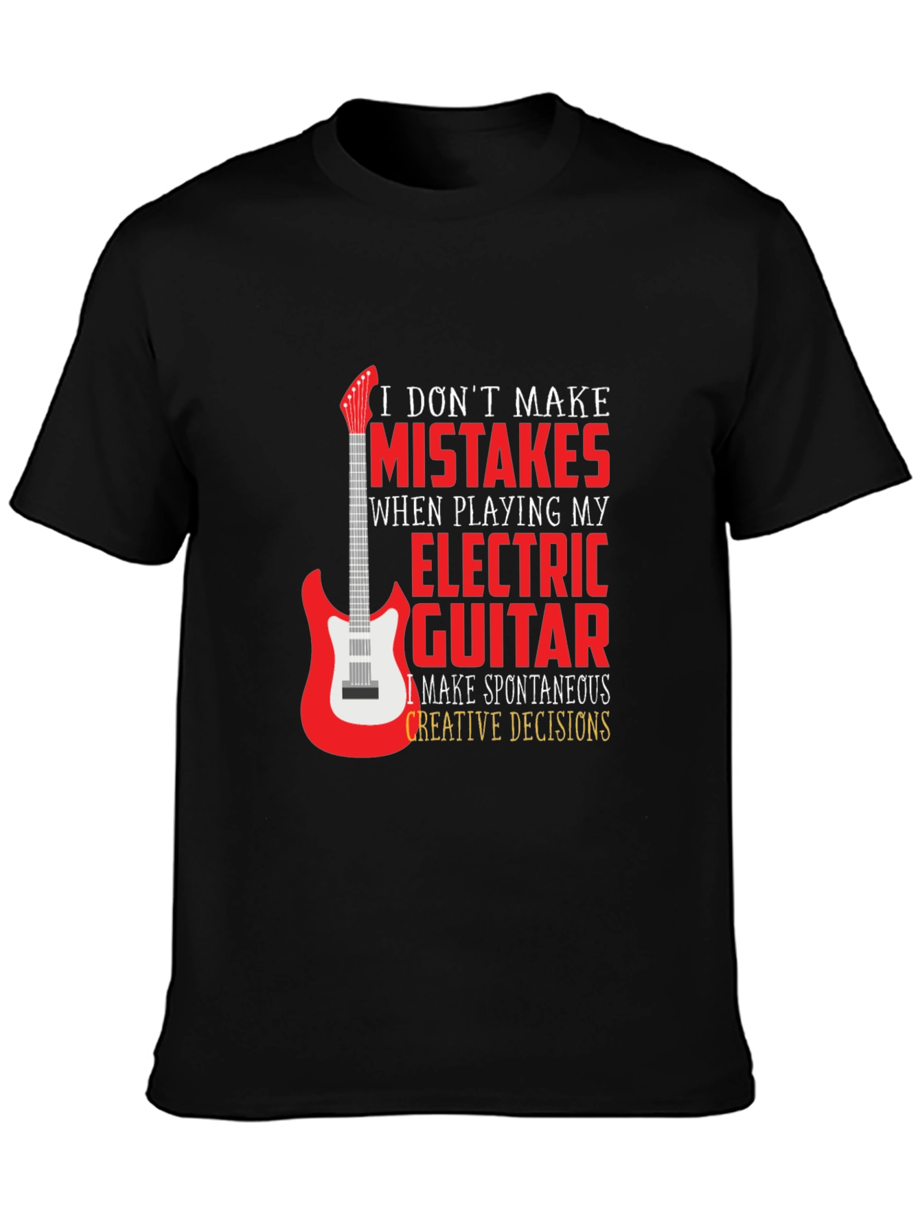 Electric Guitar Player Black Graphic T-Shirt