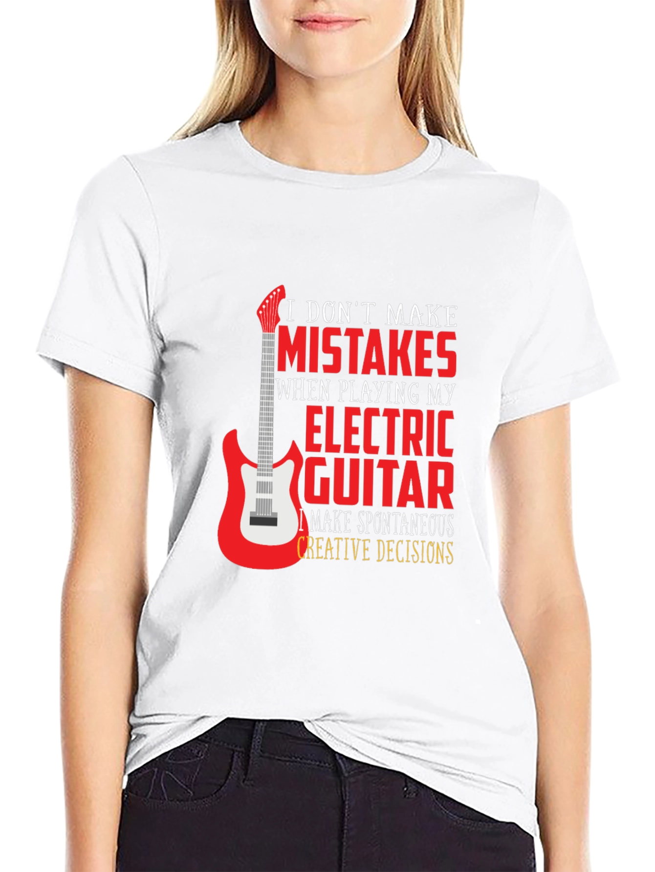 Electric Guitar Player Black Graphic T-Shirt