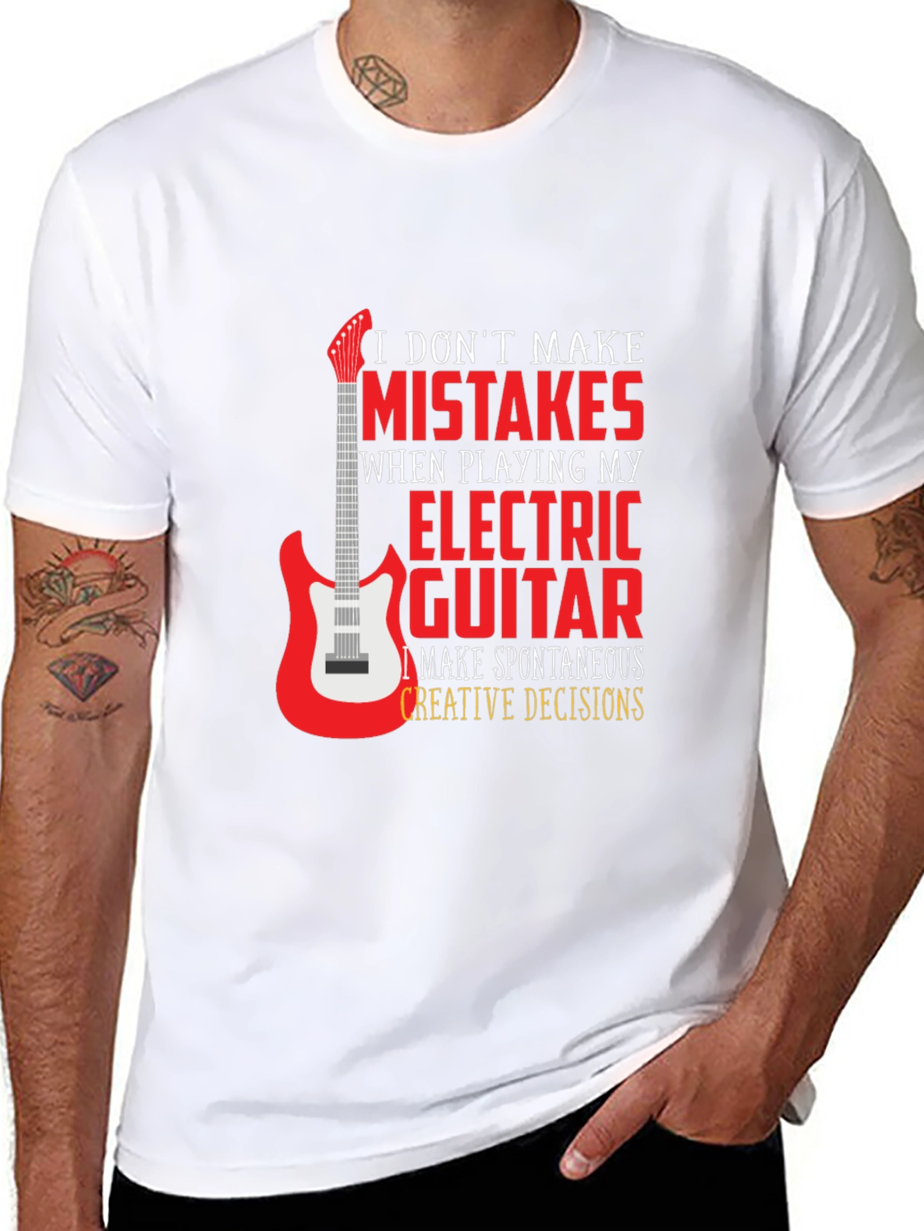 Electric Guitar Player Black Graphic T-Shirt