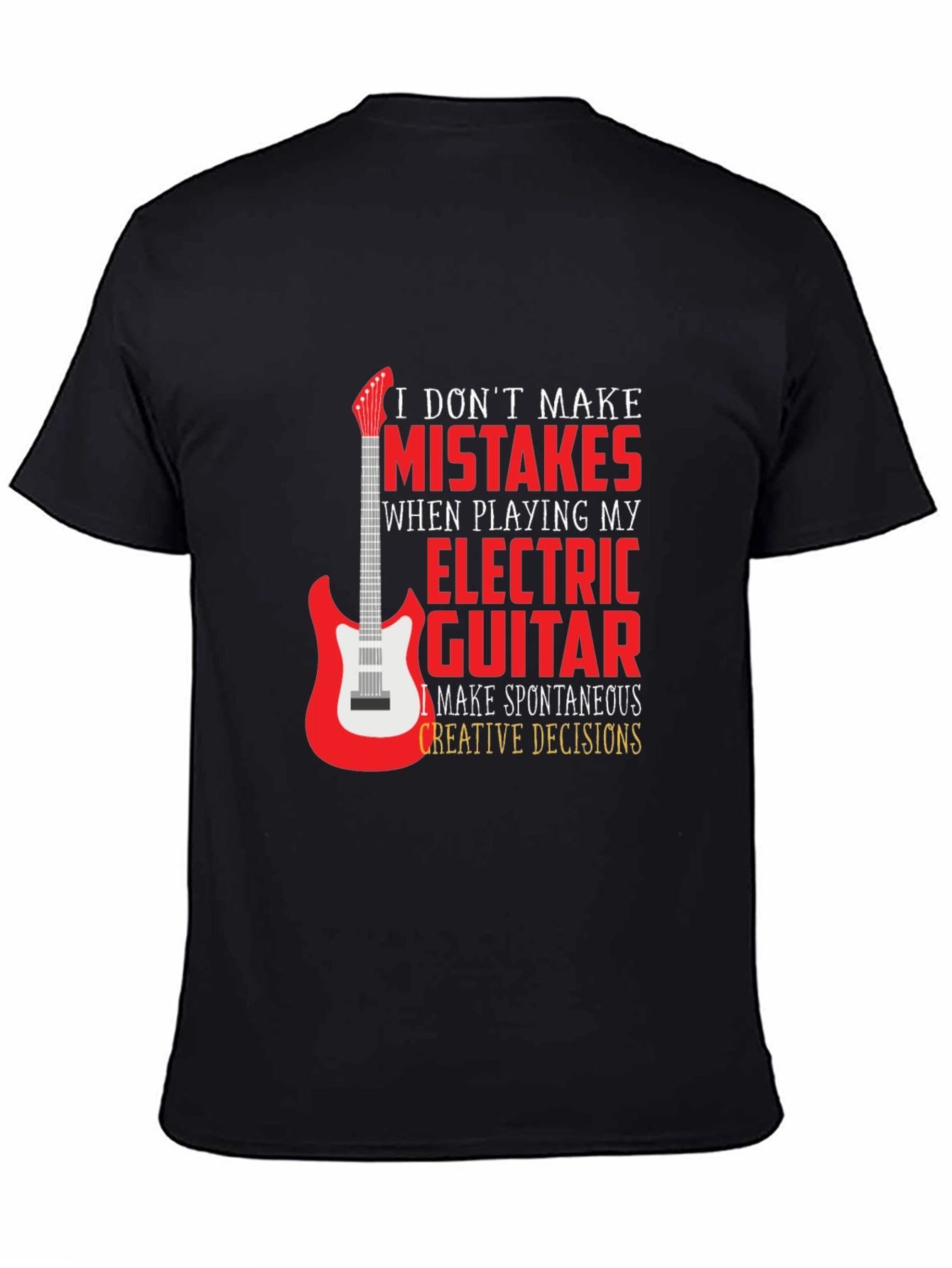 Electric Guitar Player Black Graphic T-Shirt