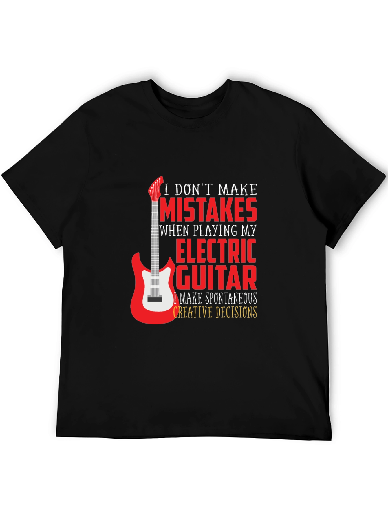 Electric Guitar Player Black Graphic T-Shirt