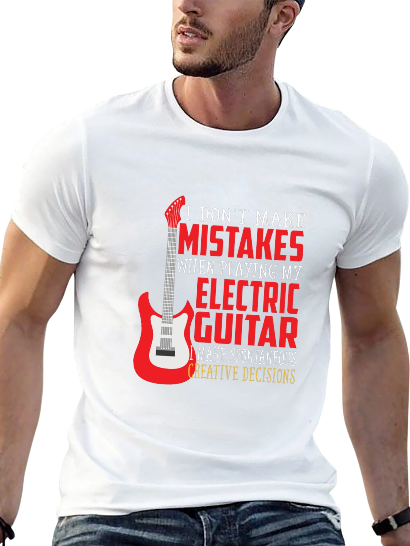 Electric Guitar Player Black Graphic T-Shirt