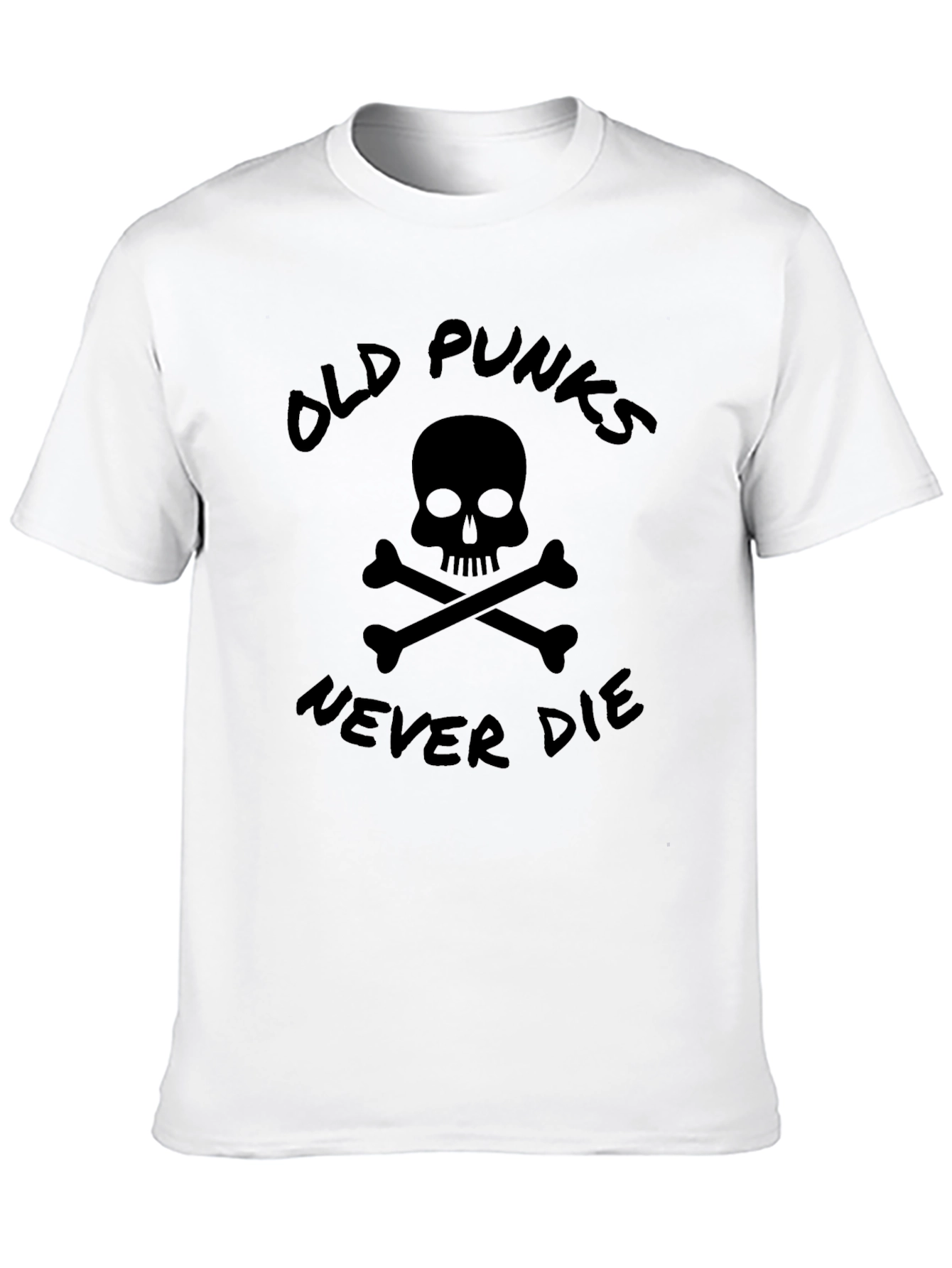Old Punks Never Die Skull Graphic T-Shirt