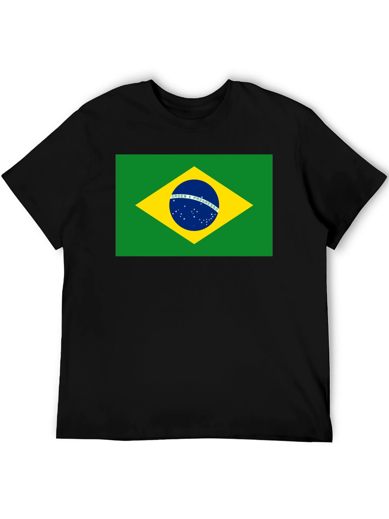 Brazil Flag T-Shirt - Black Cotton Tee