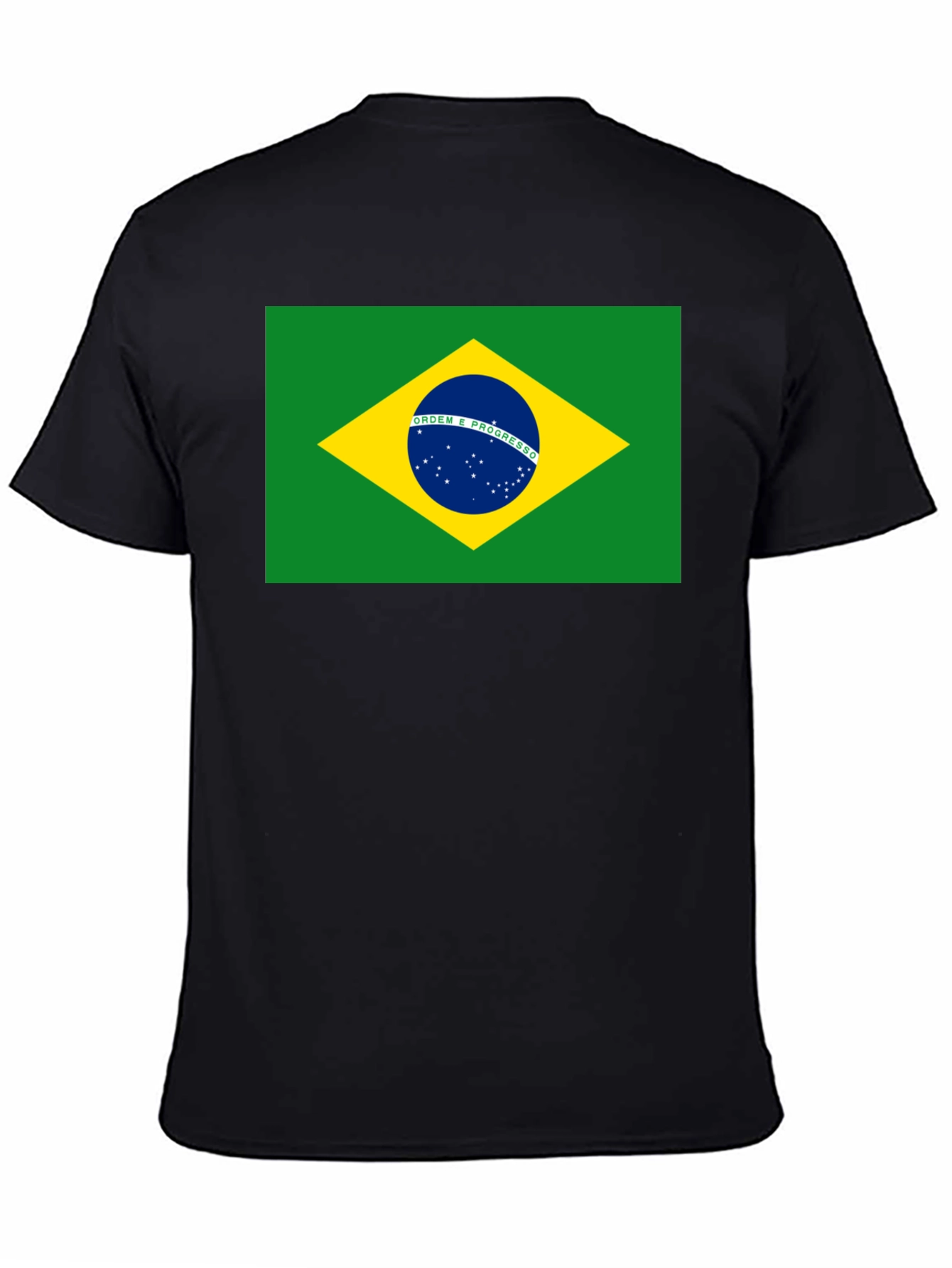 Brazil Flag T-Shirt - Black Cotton Tee