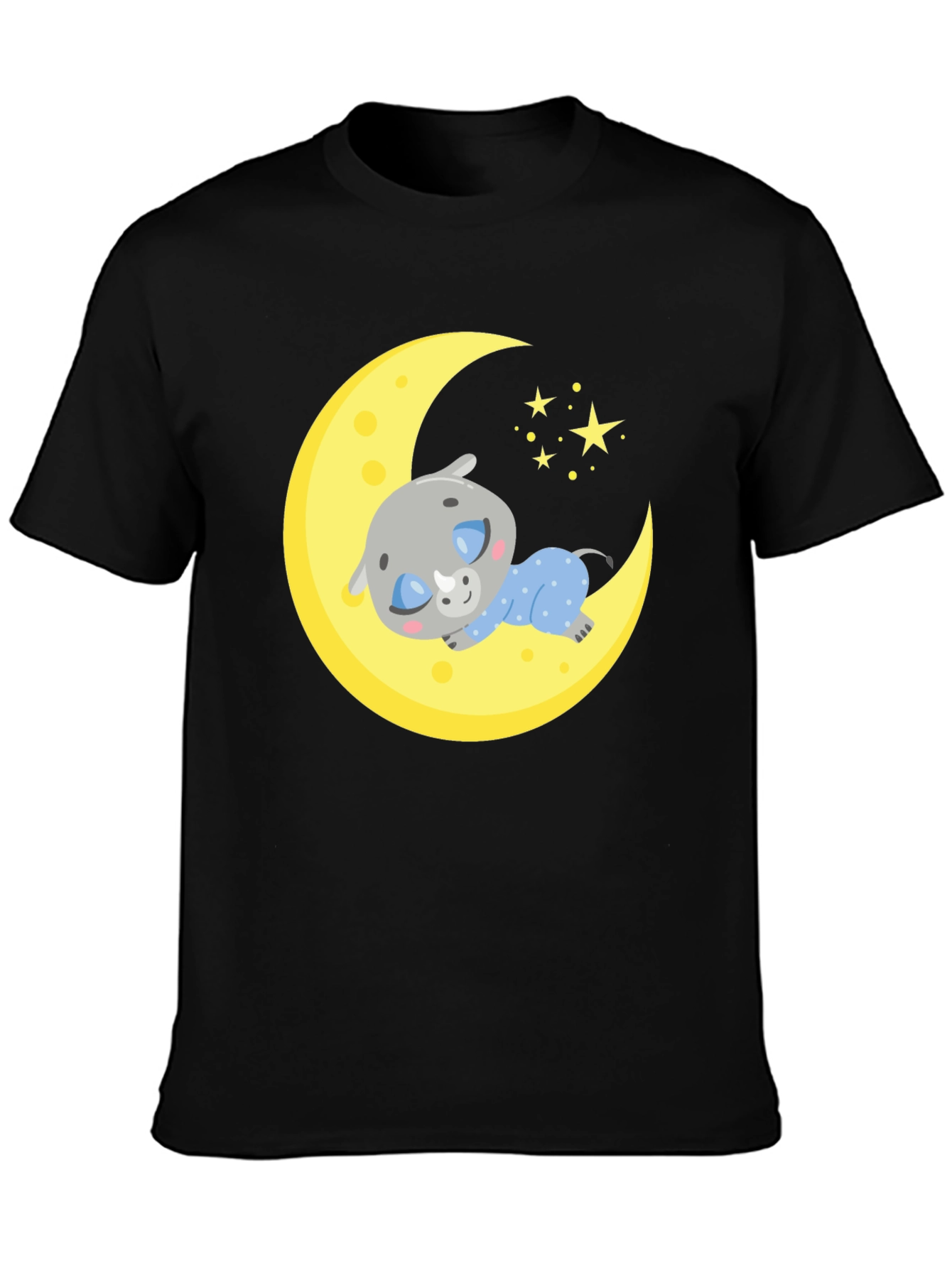 Cute Sleeping Rhino on Moon T-Shirt