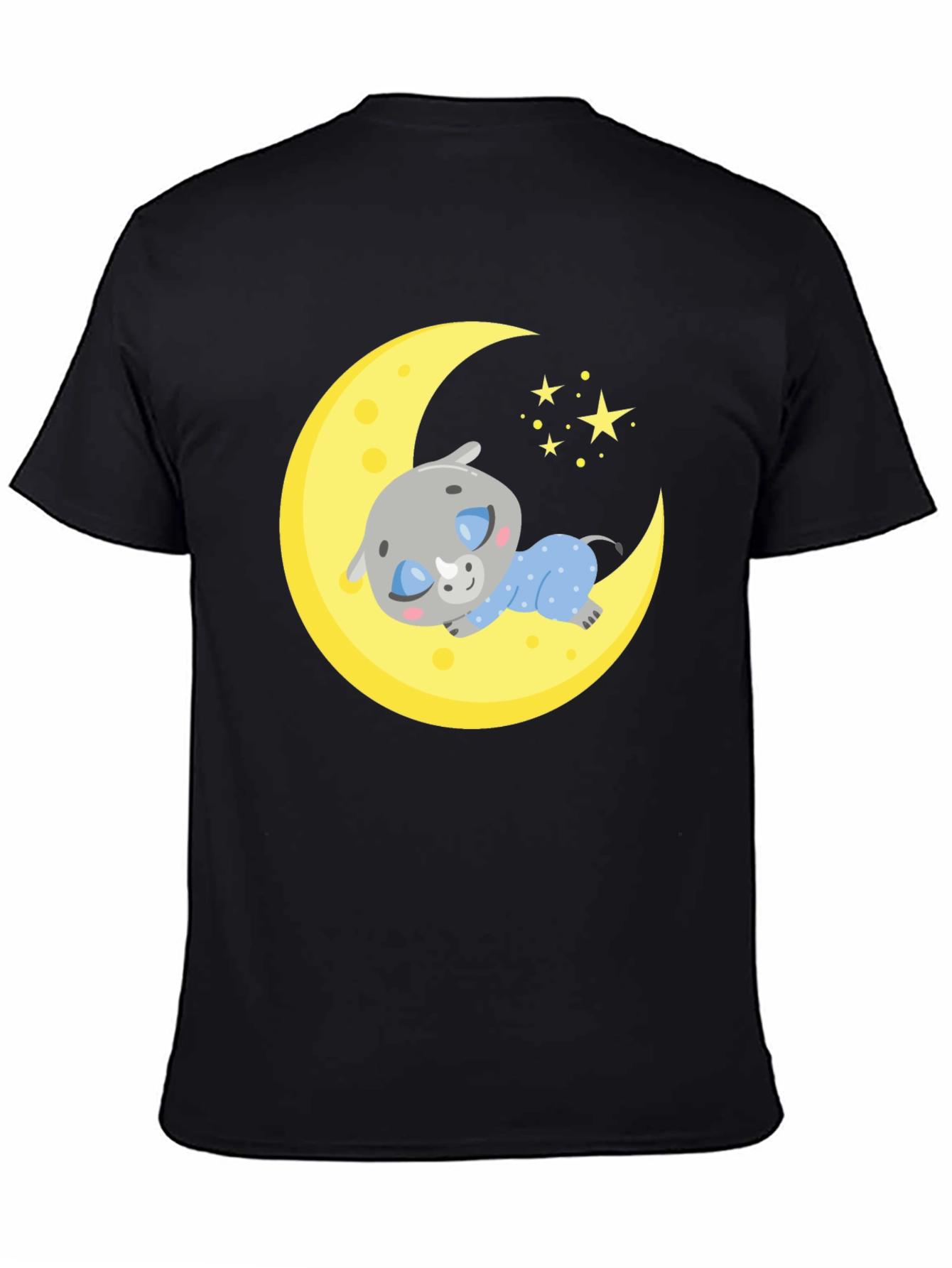 Cute Sleeping Rhino on Moon T-Shirt