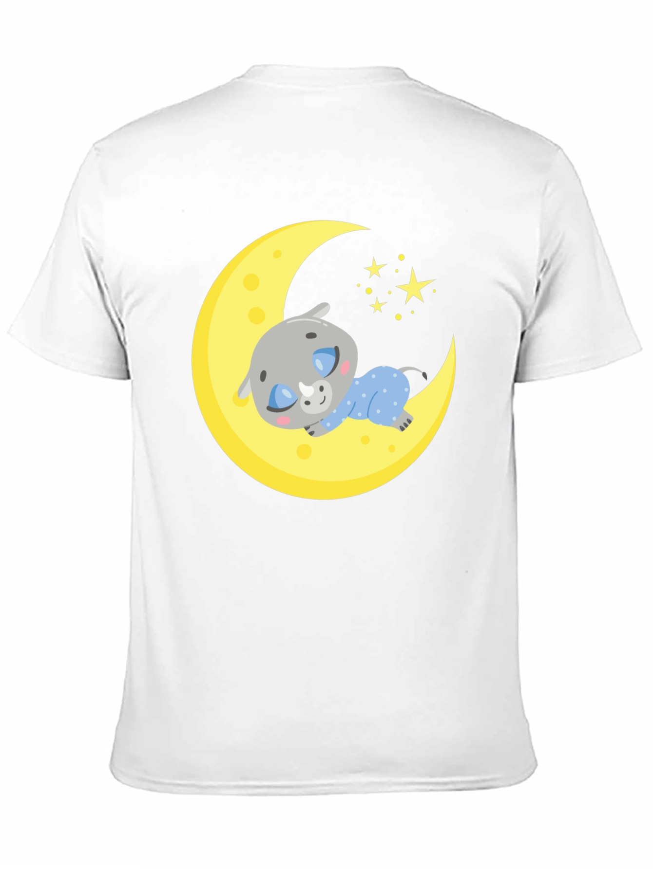 Cute Sleeping Rhino on Moon T-Shirt