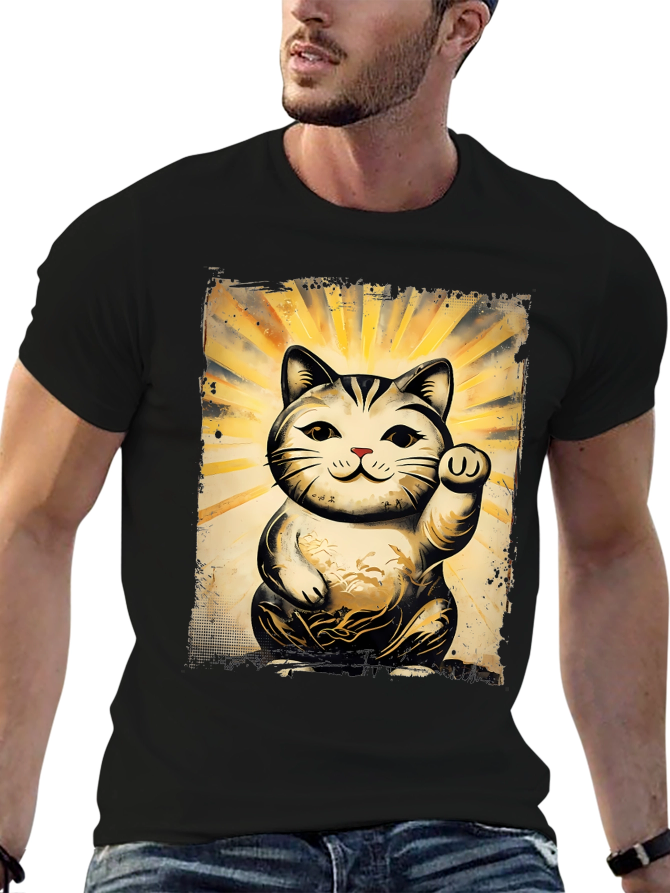 Lucky Cat Graphic T-Shirt - Unisex Soft Cotton Tee
