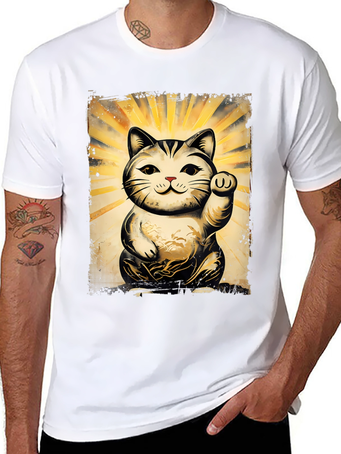 Lucky Cat Graphic T-Shirt - Unisex Soft Cotton Tee