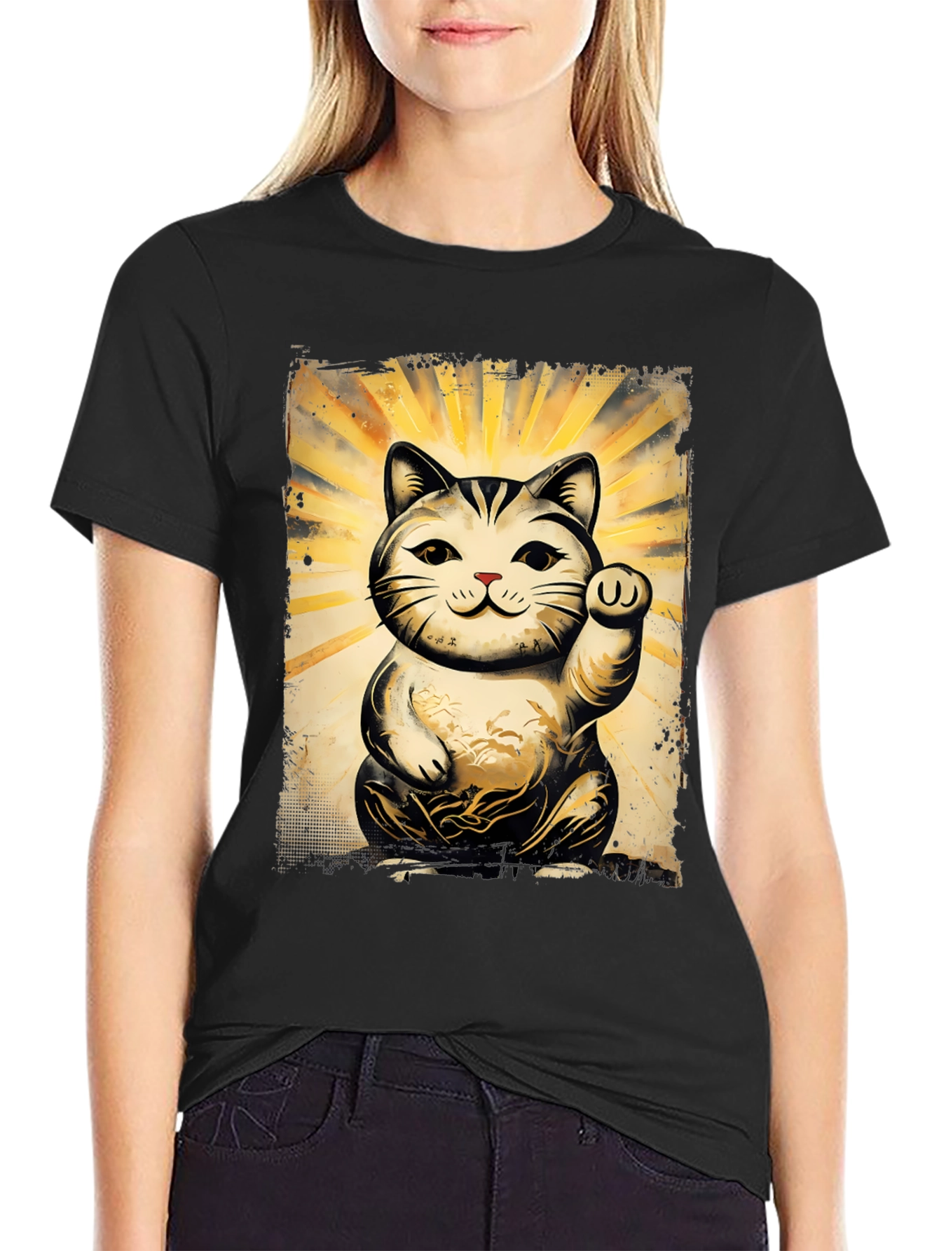 Lucky Cat Graphic T-Shirt - Unisex Soft Cotton Tee