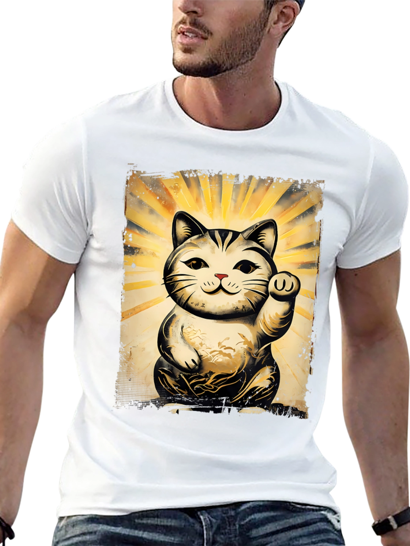 Lucky Cat Graphic T-Shirt - Unisex Soft Cotton Tee