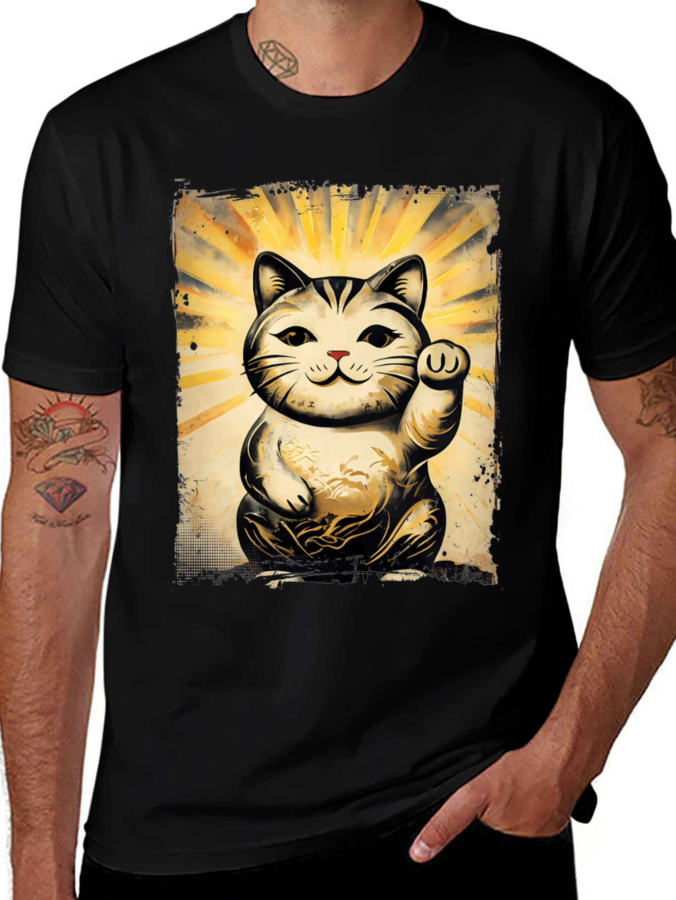 Lucky Cat Graphic T-Shirt - Unisex Soft Cotton Tee