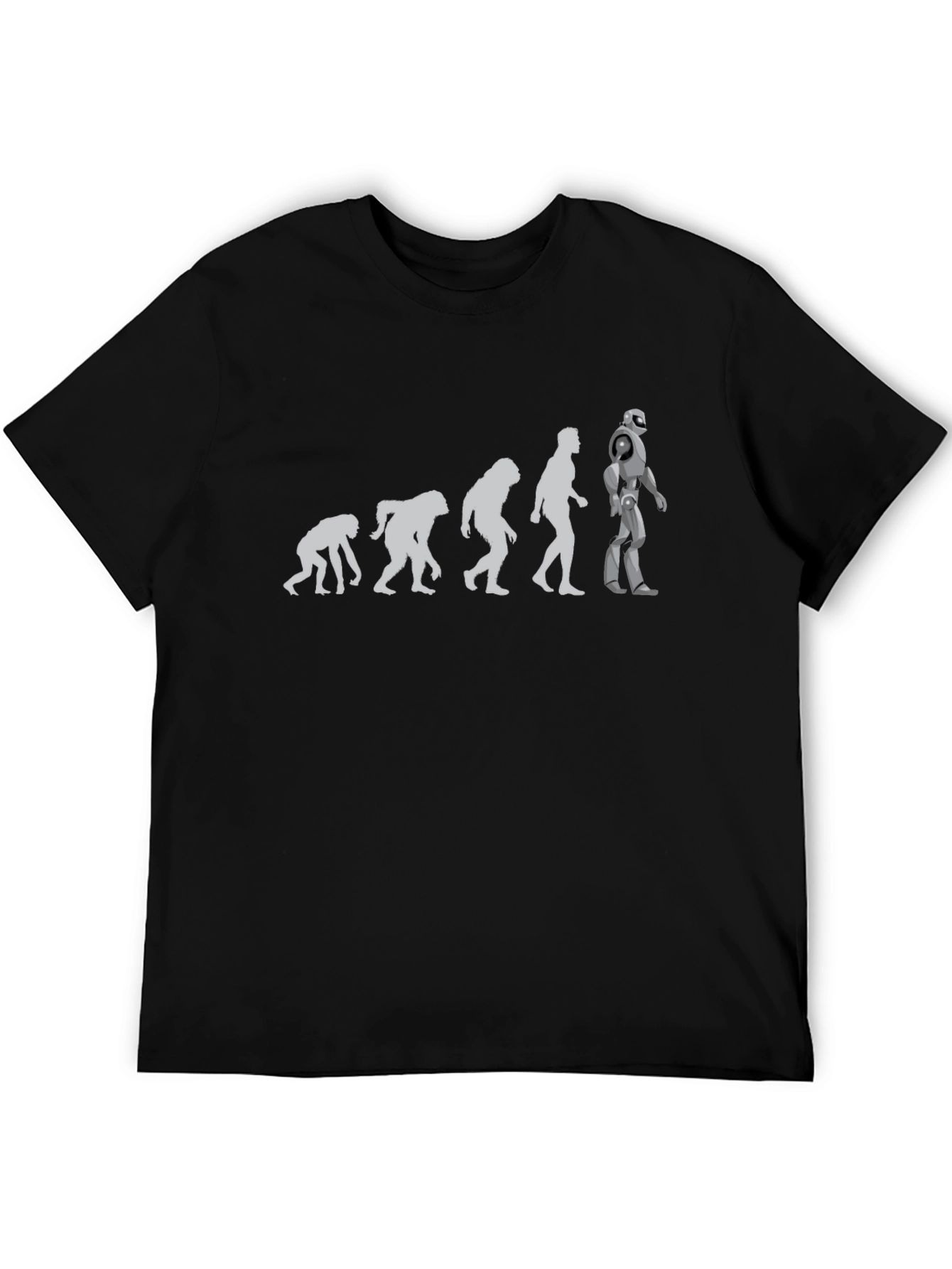 Evolution to Robot Black T-Shirt